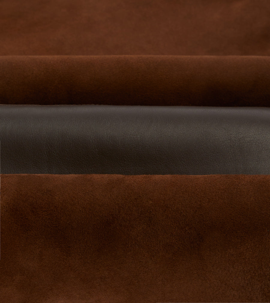 Dark Brown Suede Shearling Vest
