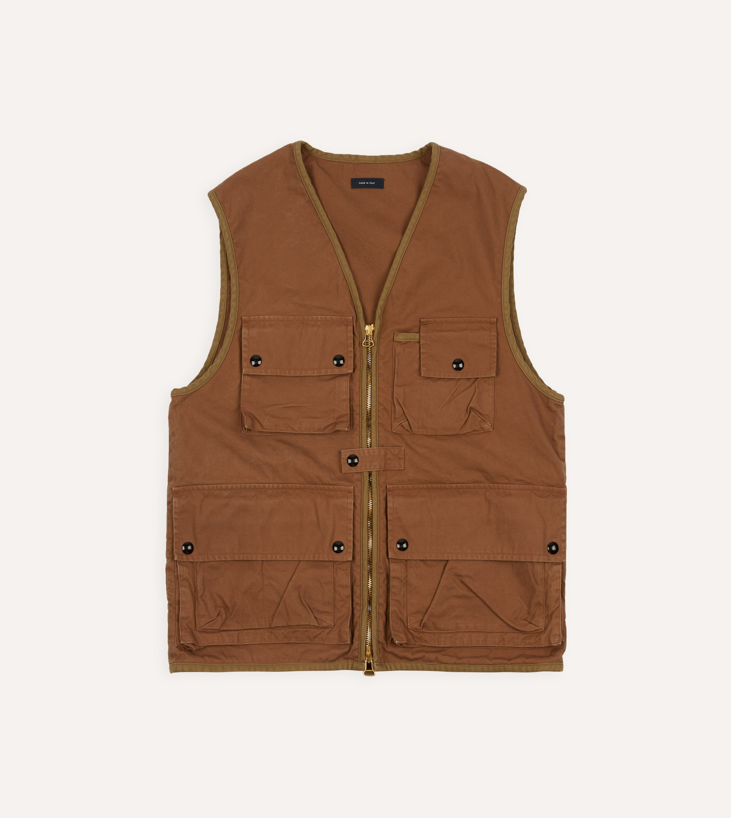Rust Cotton Urban Safari Vest