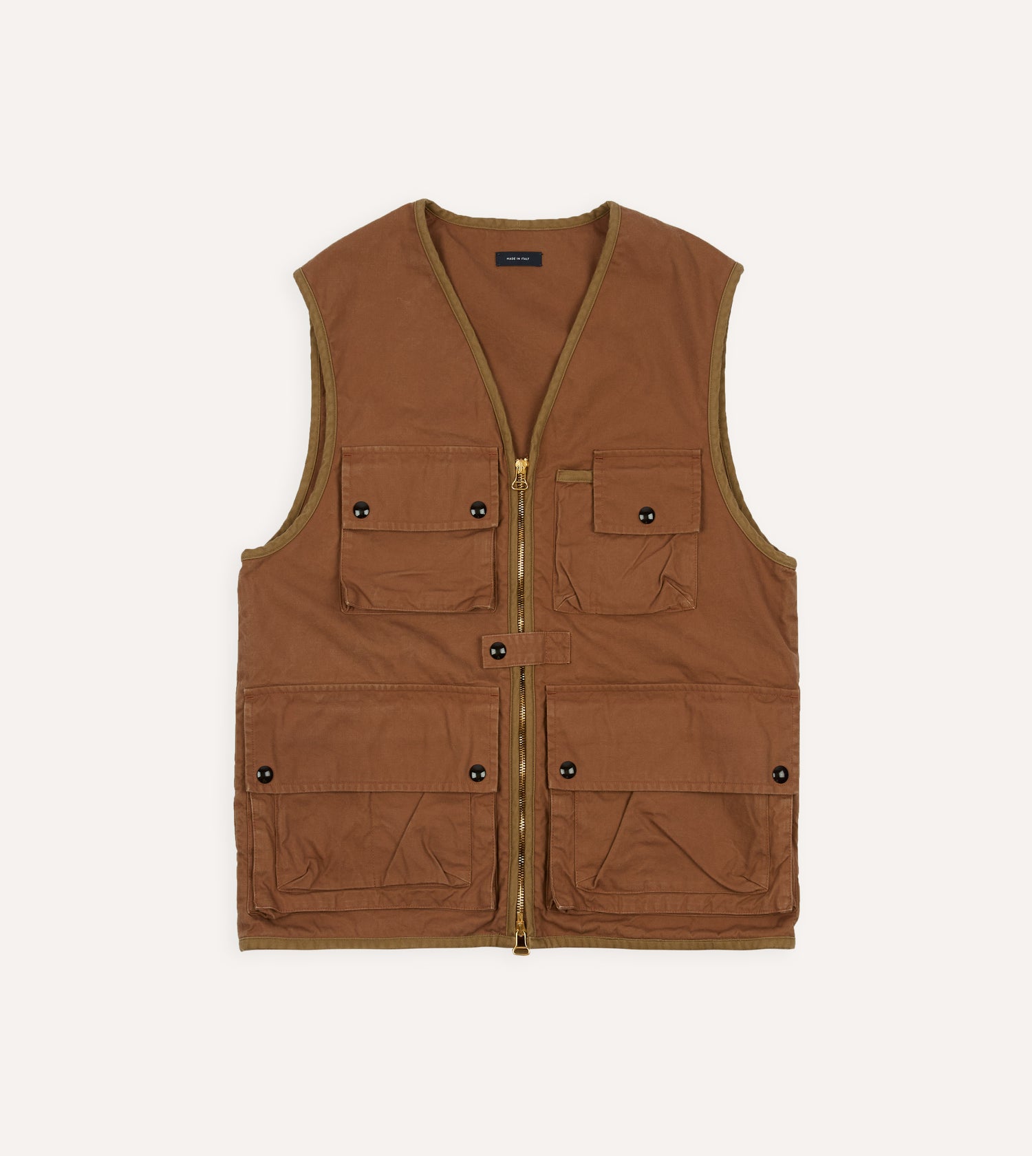 Rust Cotton Urban Safari Vest
