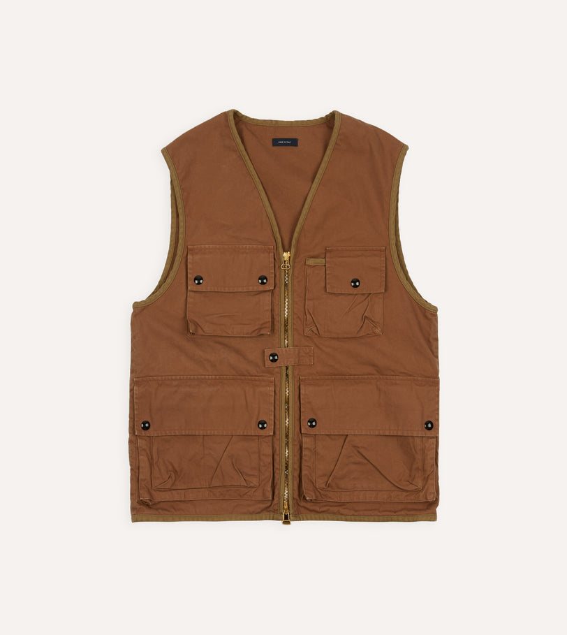 Rust Cotton Urban Safari Vest
