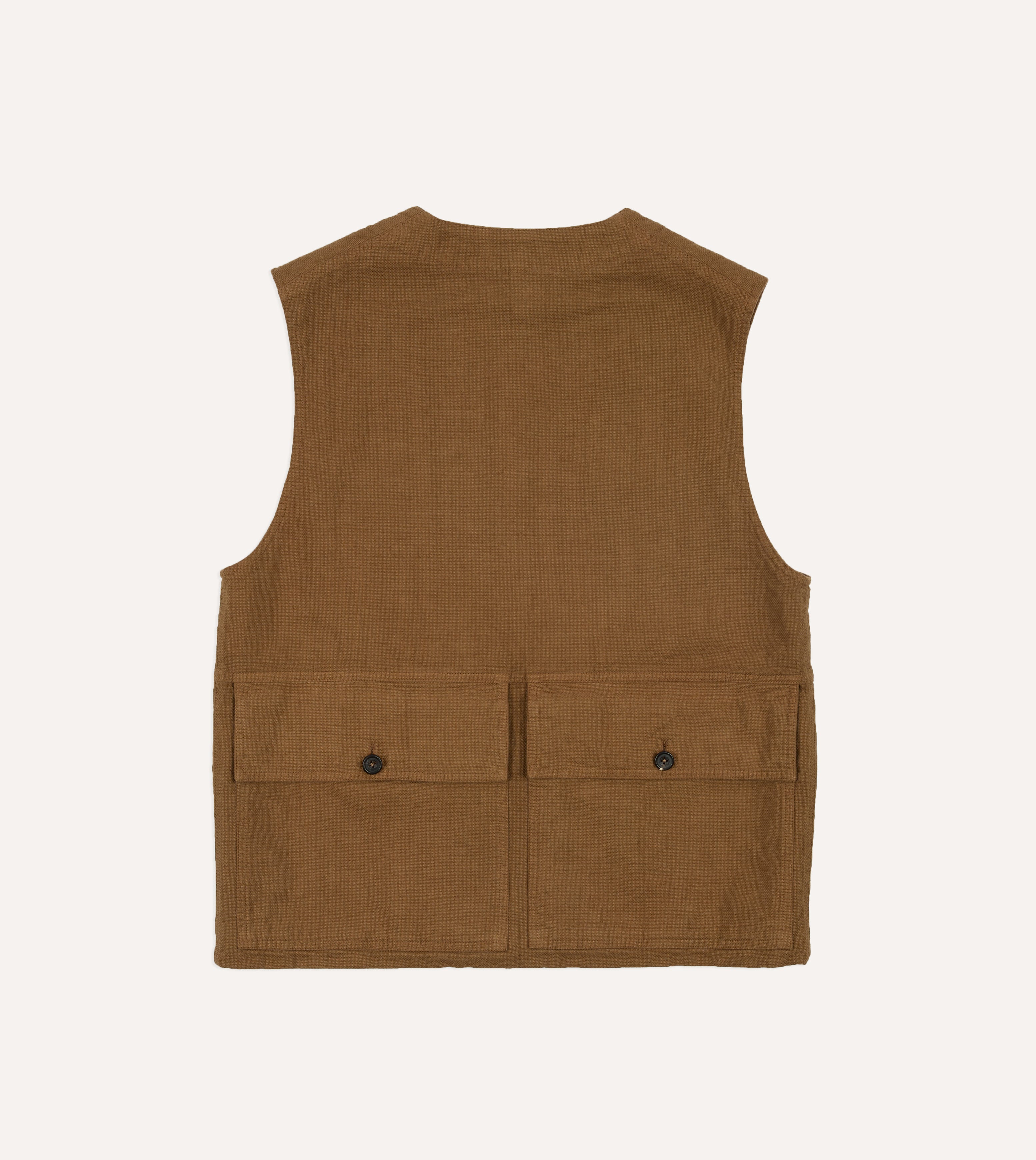Tobacco Cotton Utility Vest – Drakes US