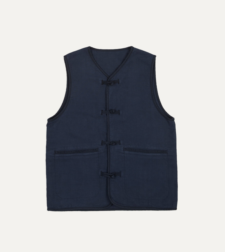 Navy Cotton Artist Vest