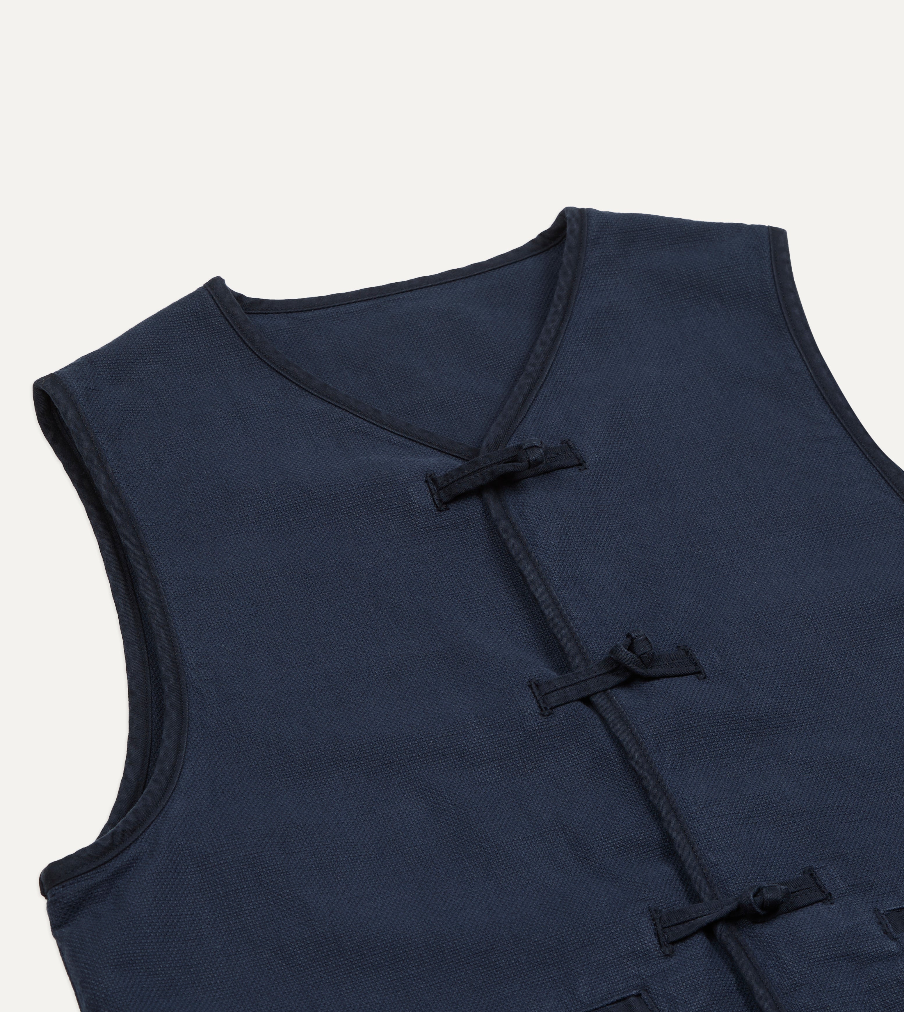 Navy Cotton Artist Vest – Drakes US