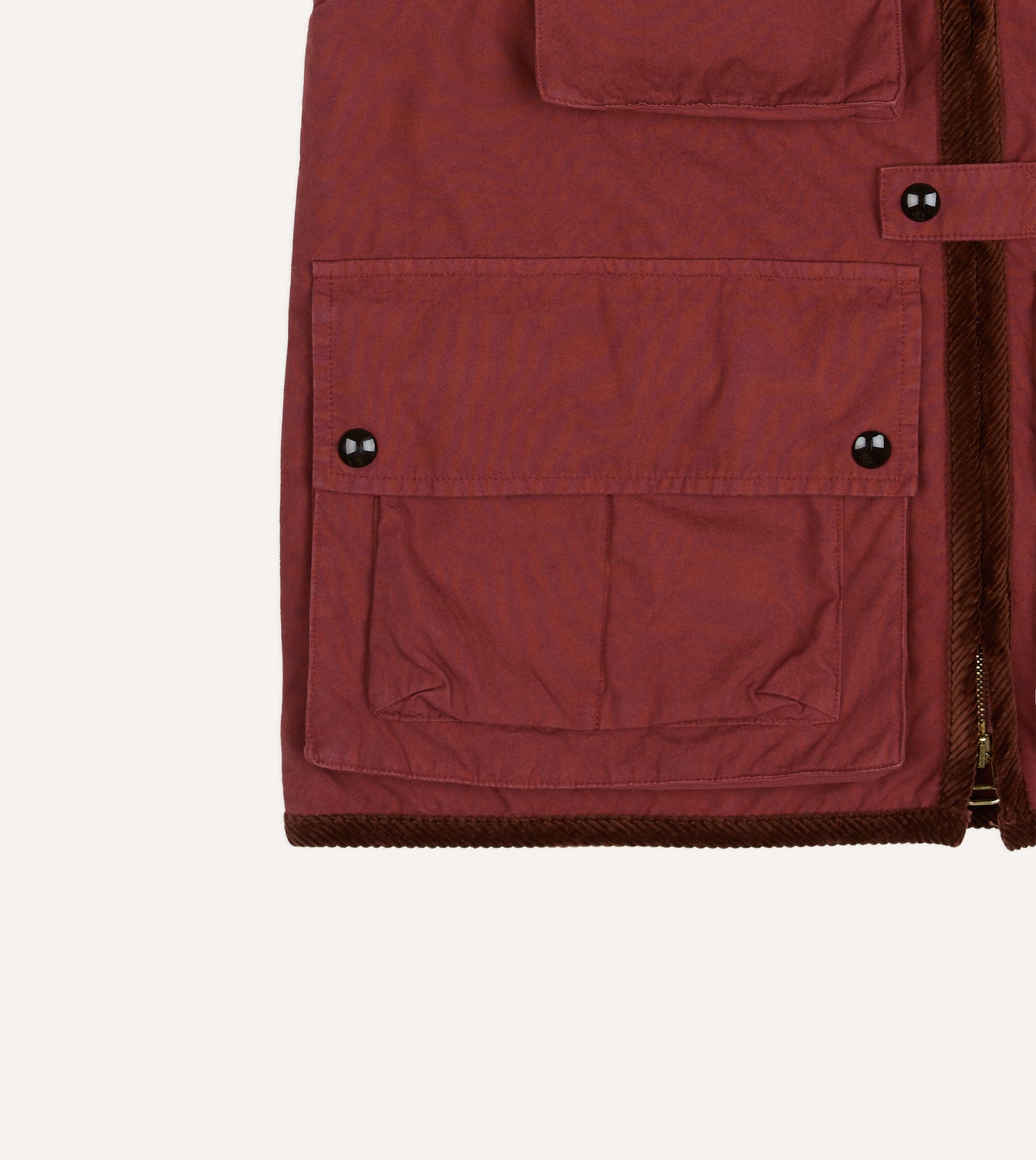 Washed Red Cotton Urban Safari Vest