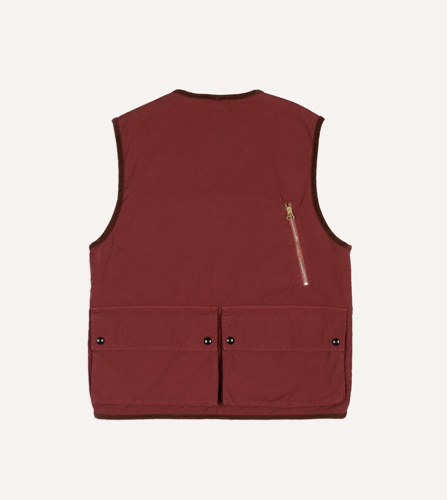 Washed Red Cotton Urban Safari Vest