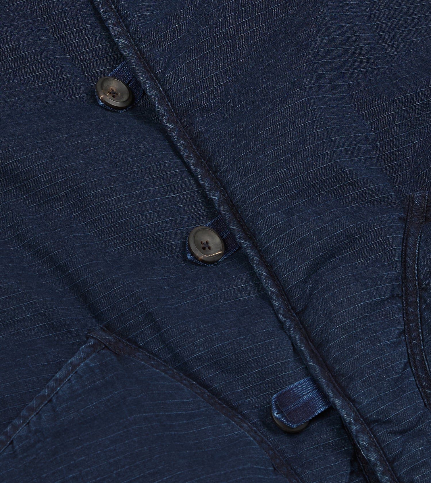 Indigo Cotton Wadded Vest