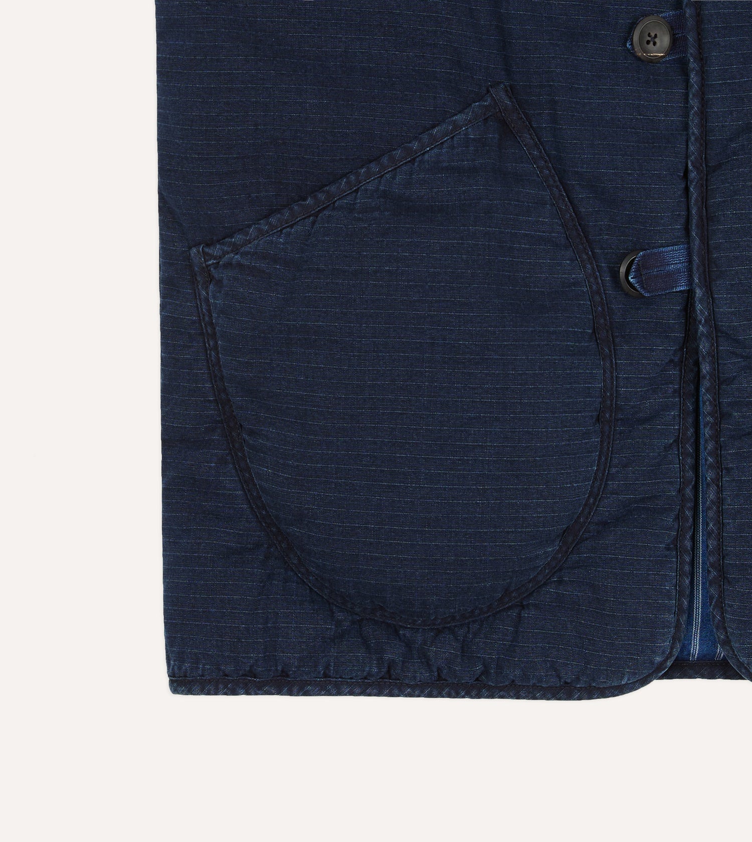 Indigo Cotton Wadded Vest