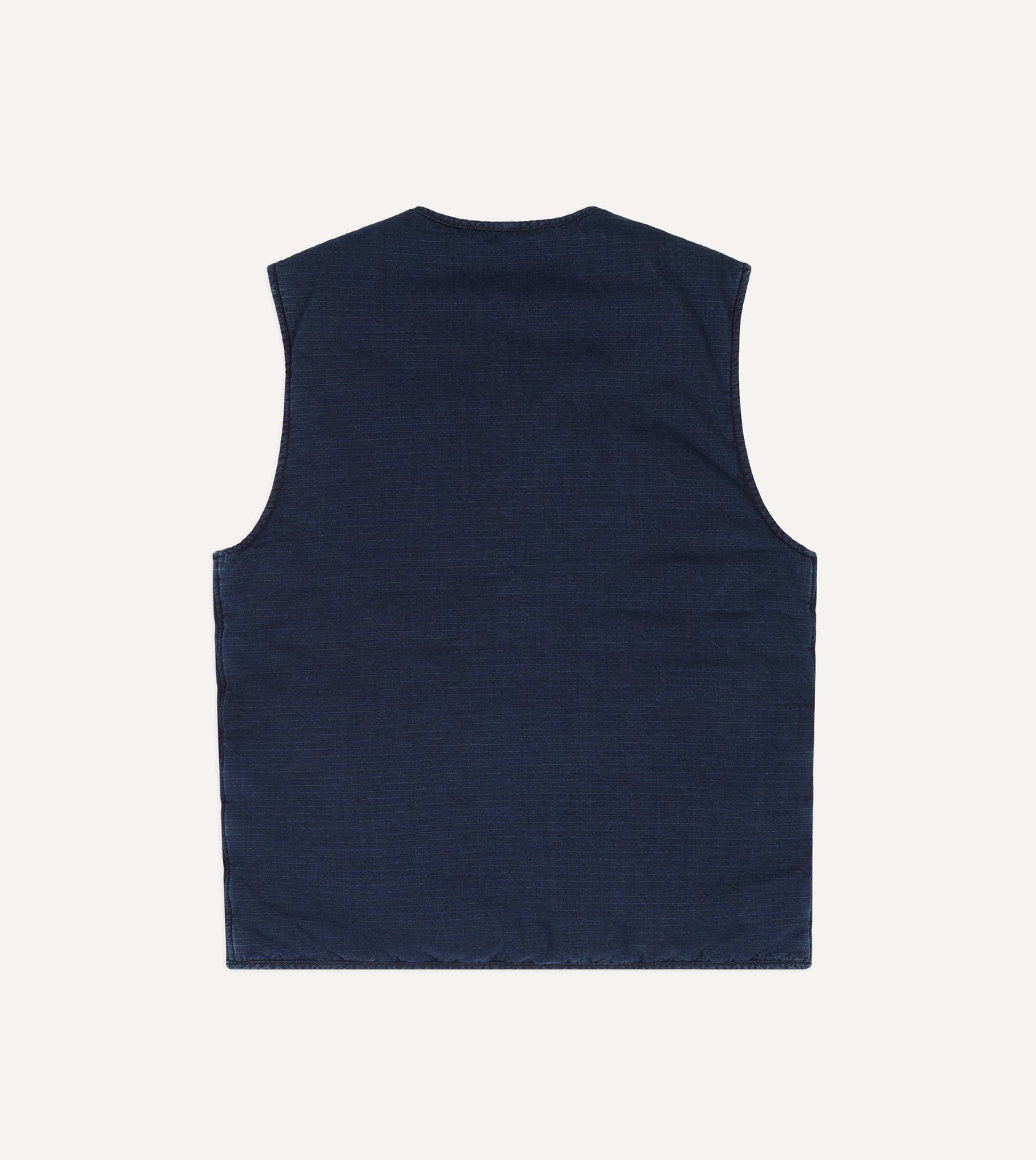 Indigo Cotton Wadded Vest
