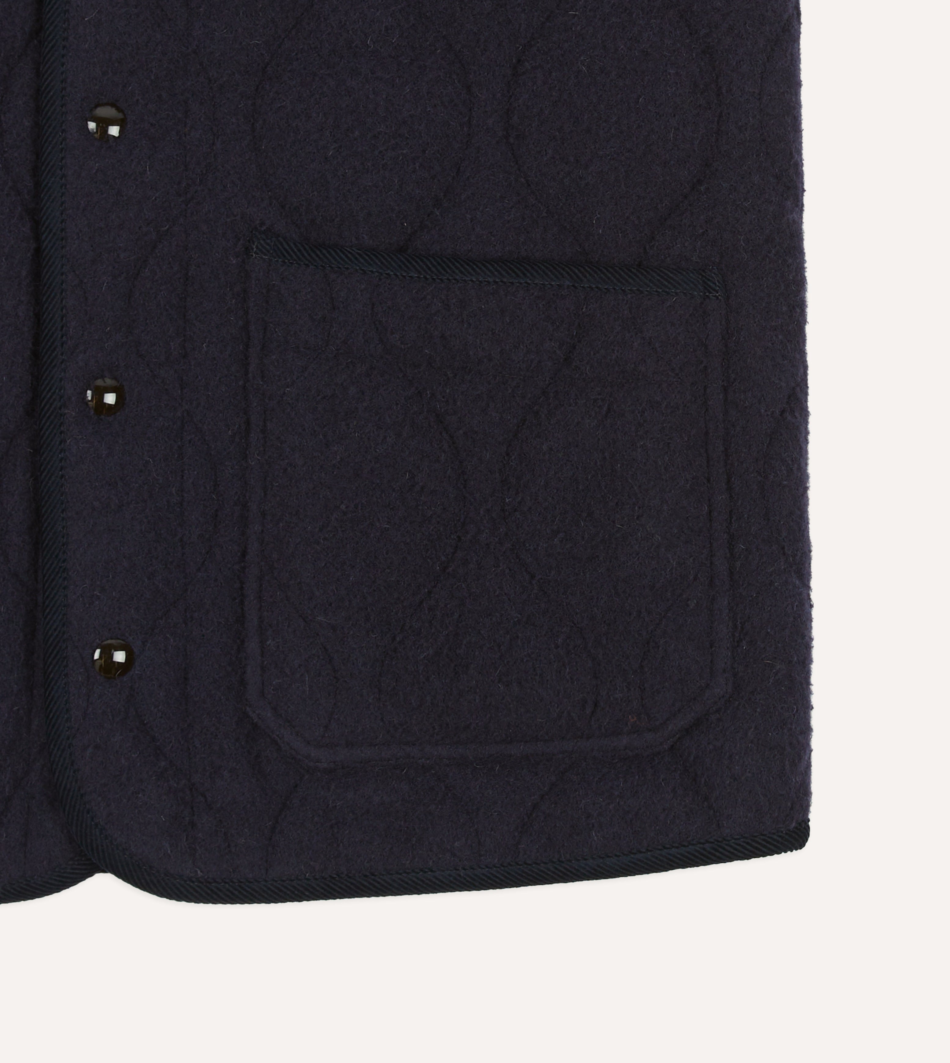 Navy Quilted Casentino Snap Vest – Drakes US