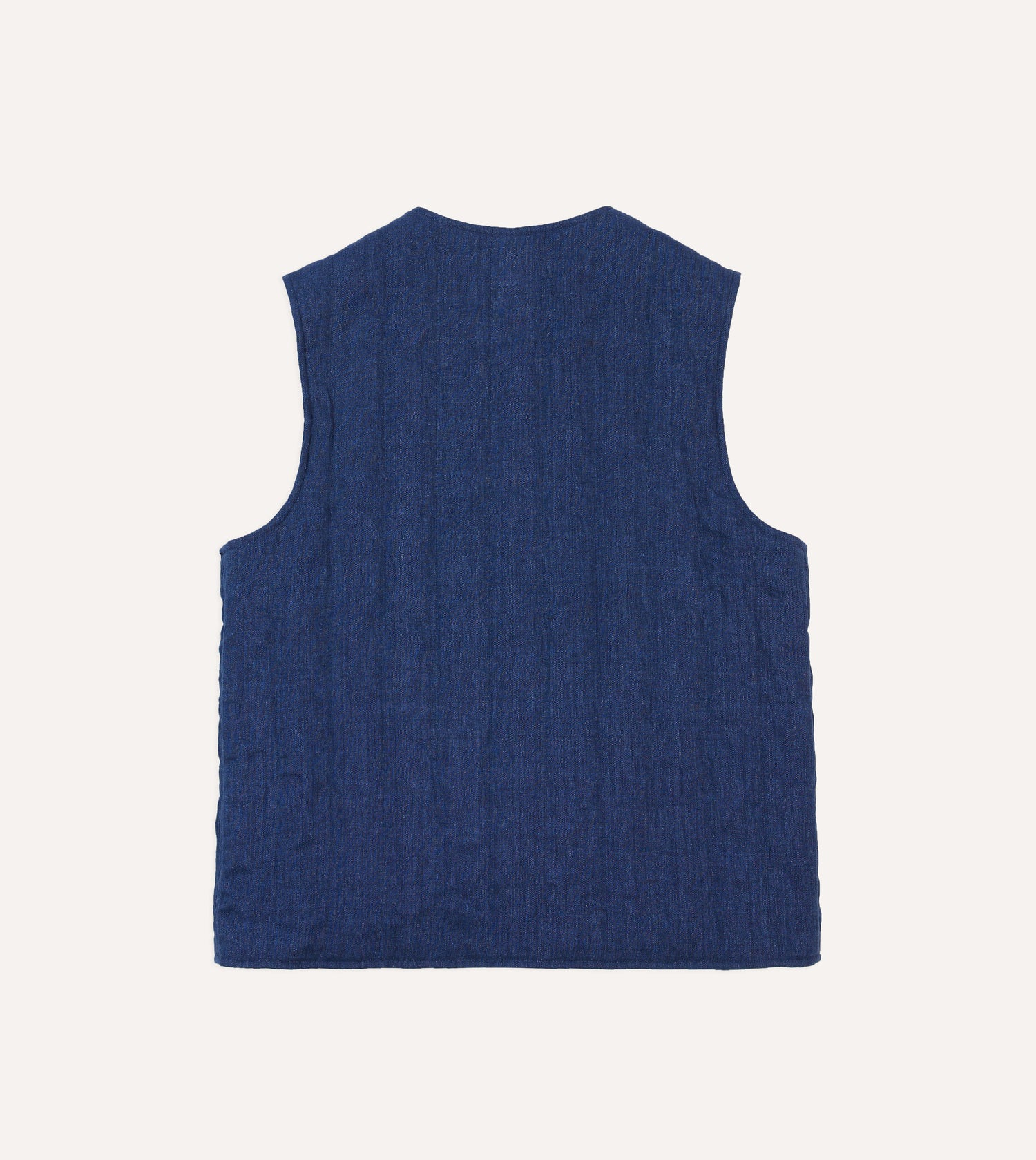 Blue Check Wool Snap Vest