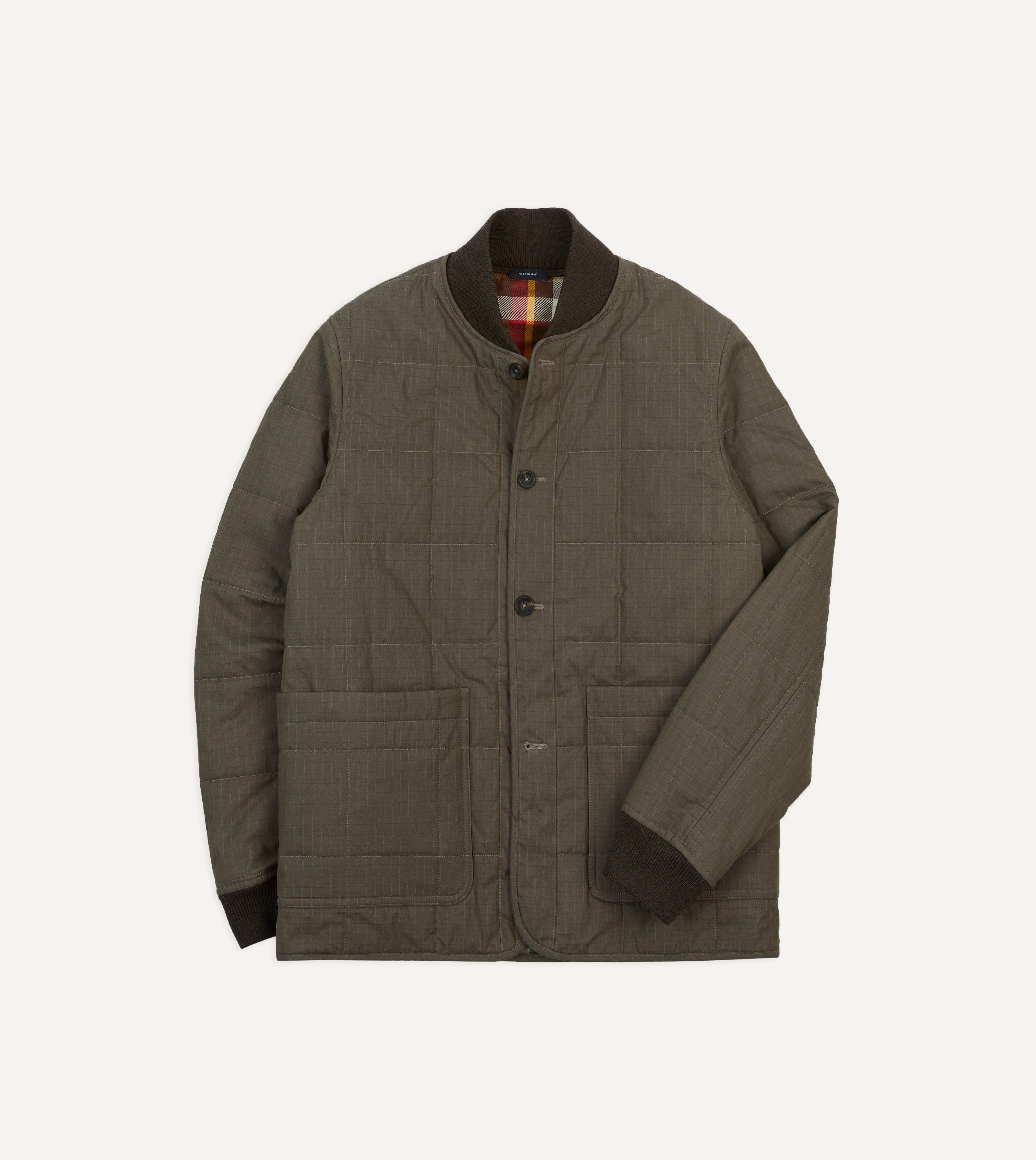 Olive Ripstop Quilted Chore Jacket