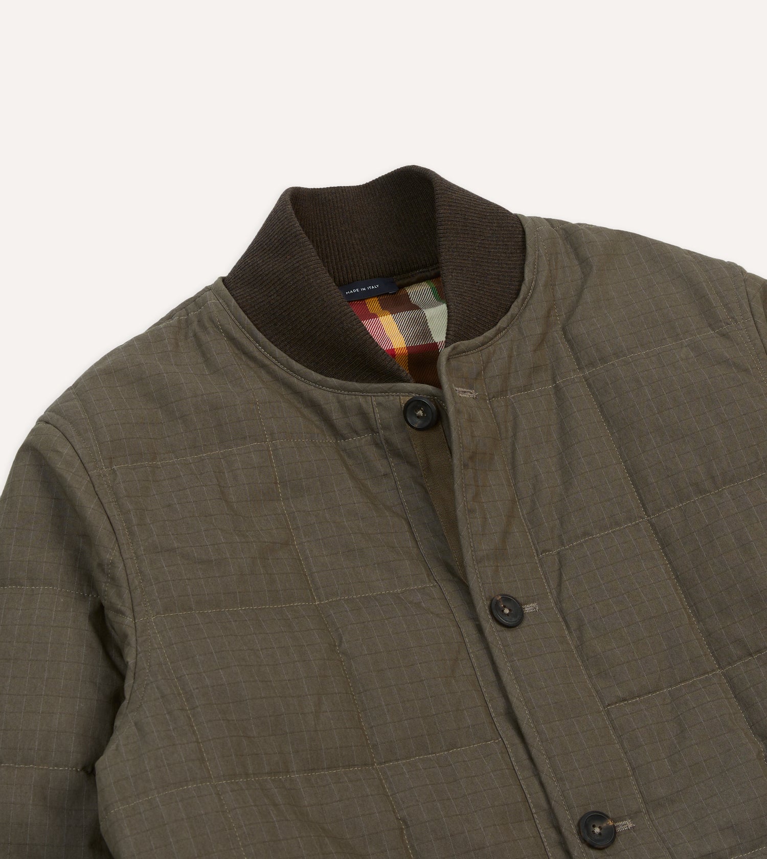 Olive Ripstop Quilted Chore Jacket