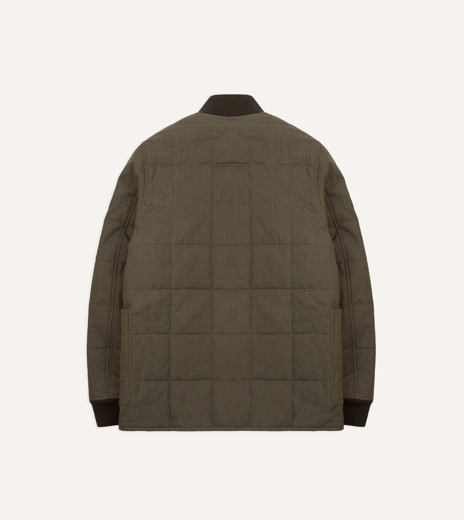 Olive Ripstop Quilted Chore Jacket
