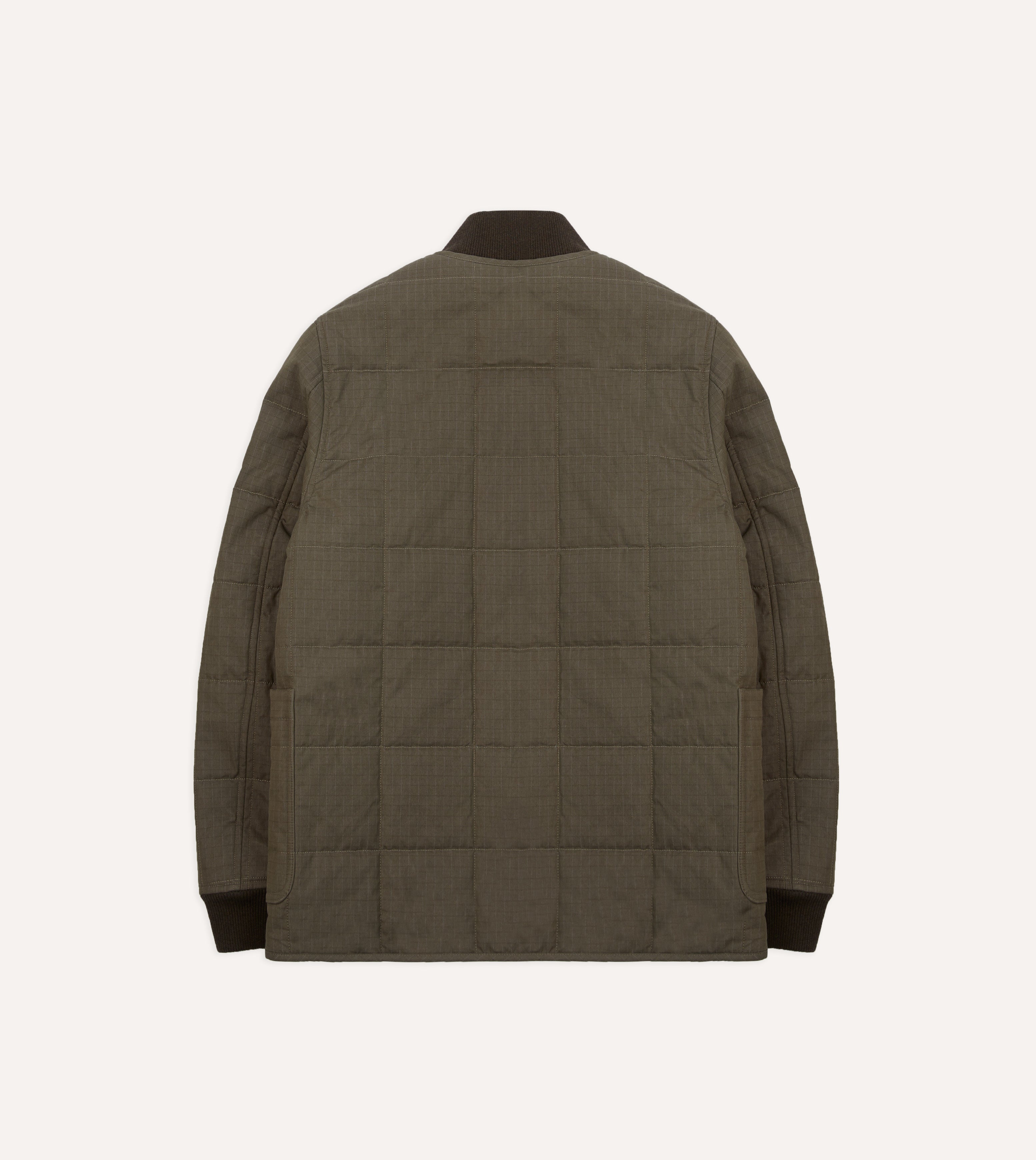Olive Ripstop Quilted Chore Jacket
