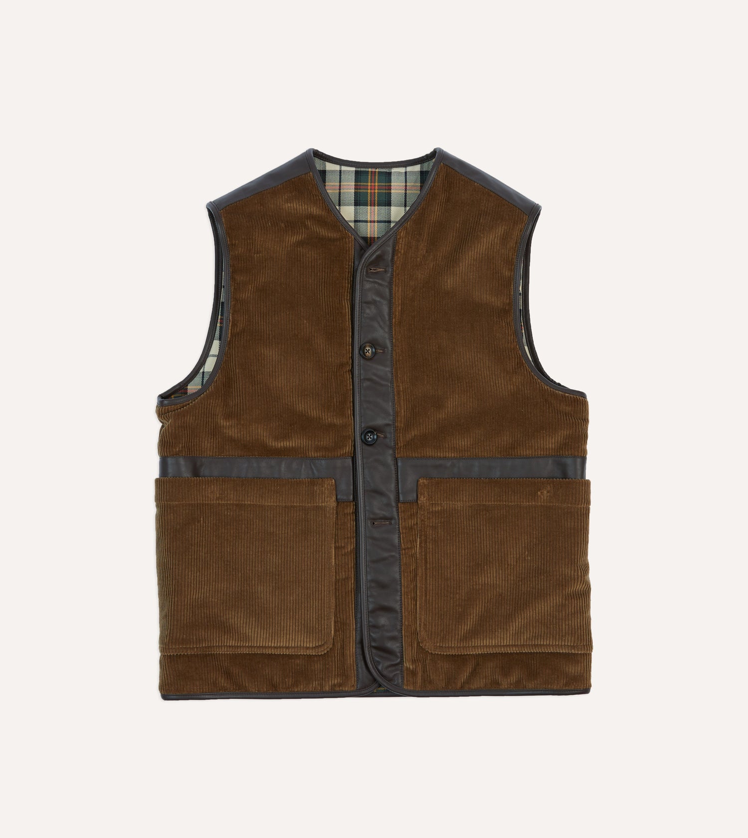 Brown Corduroy Wadded Vest