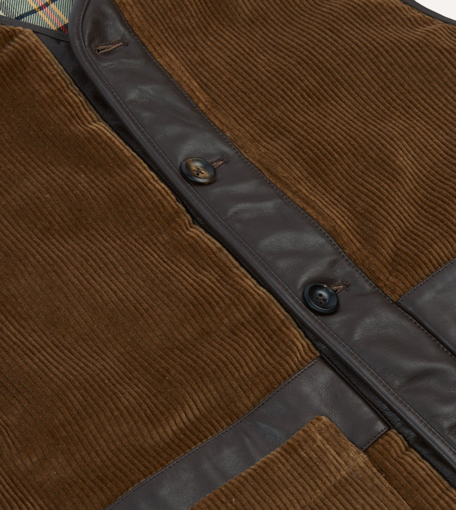 Brown Corduroy Wadded Vest