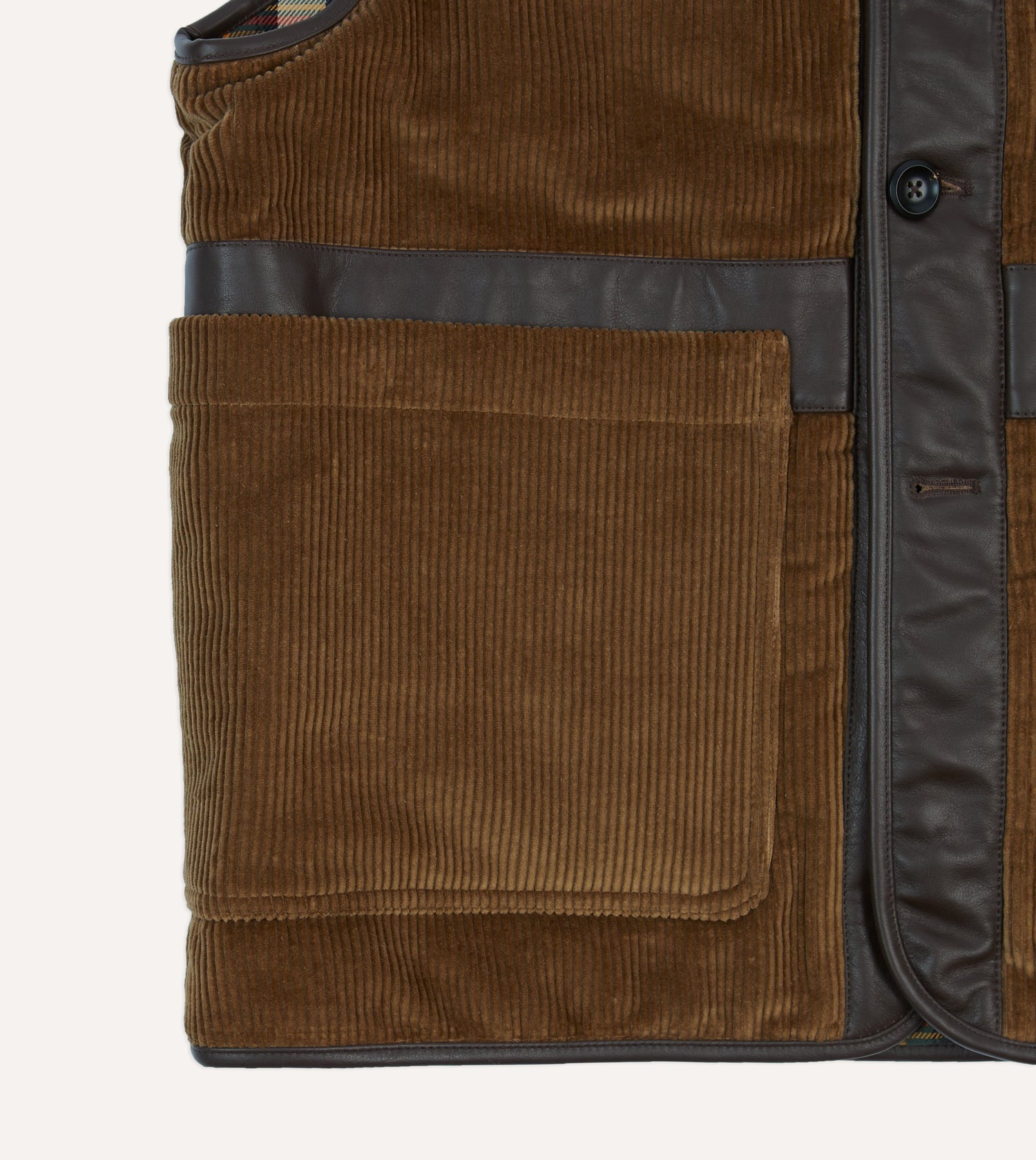Brown Corduroy Wadded Vest