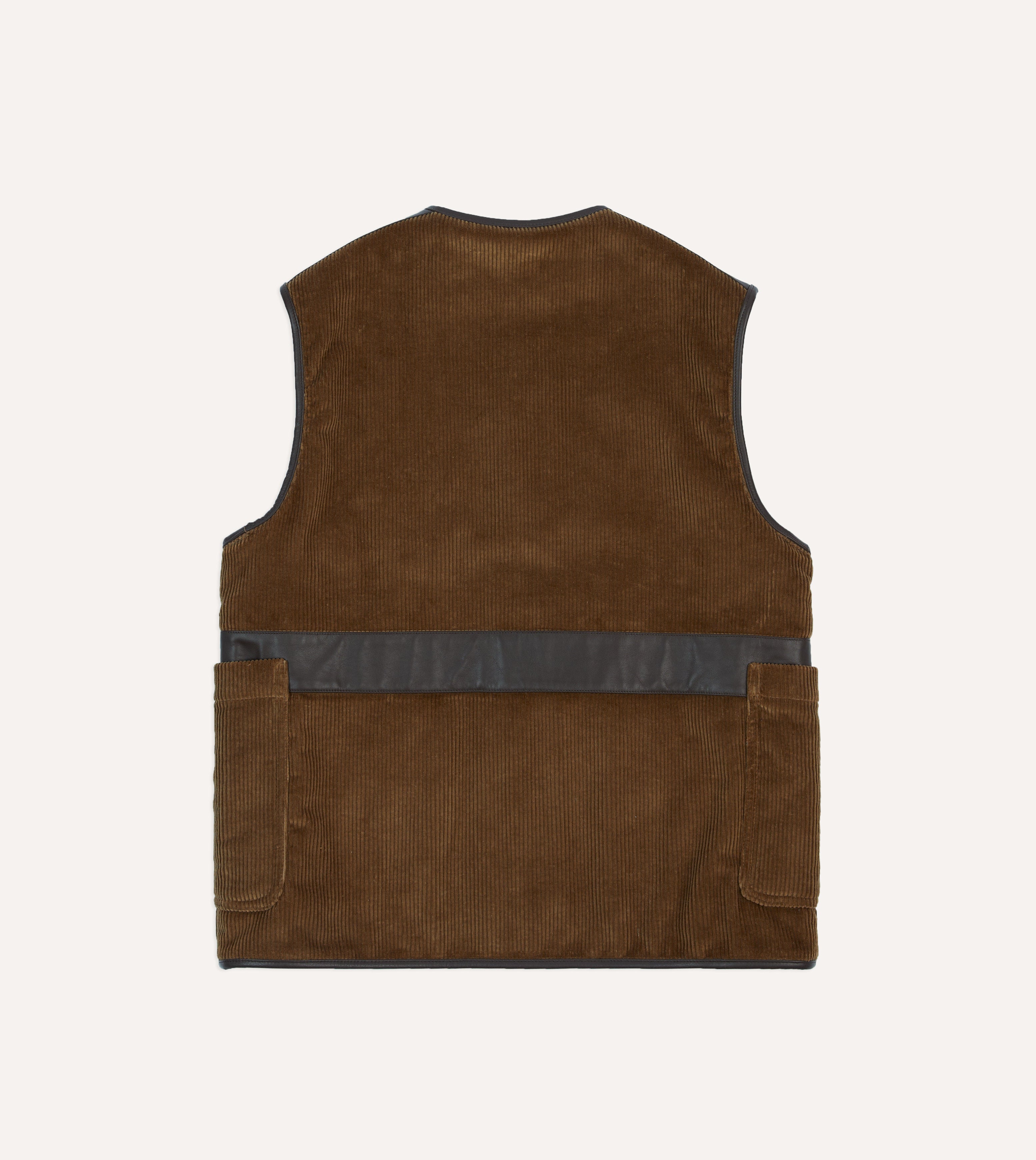 Brown Corduroy Wadded Vest – Drakes US