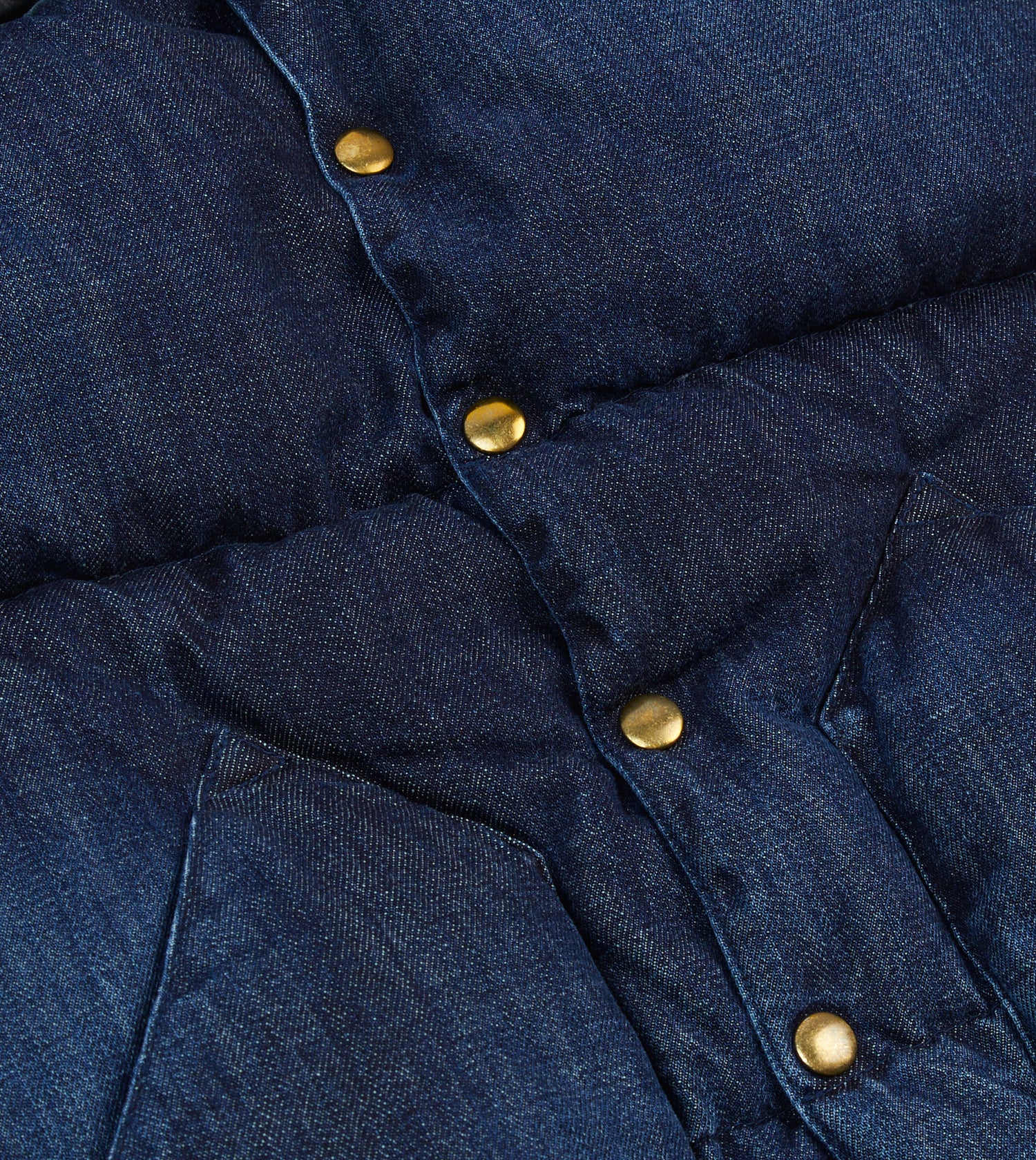 Rocky Mountain Featherbed for Drake's Indigo Denim Christy Down Vest