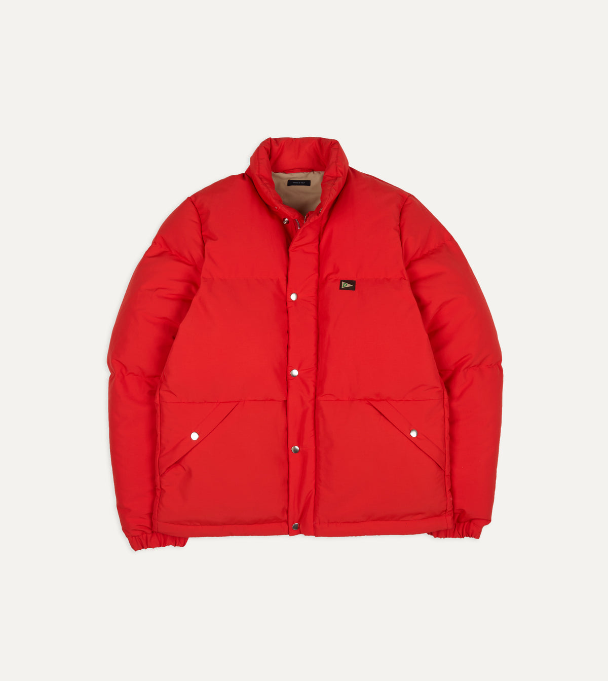 Red Cotton-Nylon Down Jacket