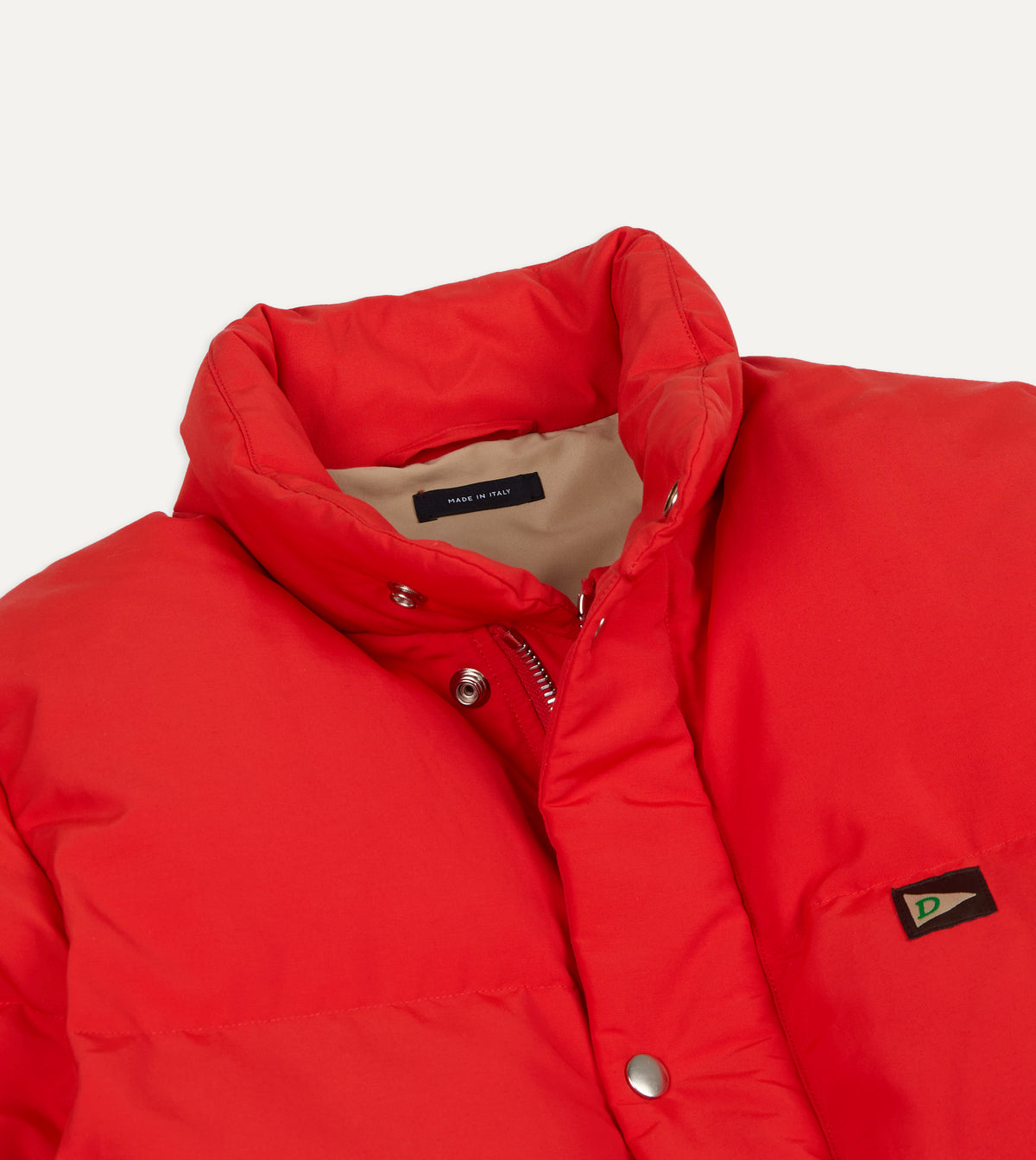 Red Cotton-Nylon Down Jacket
