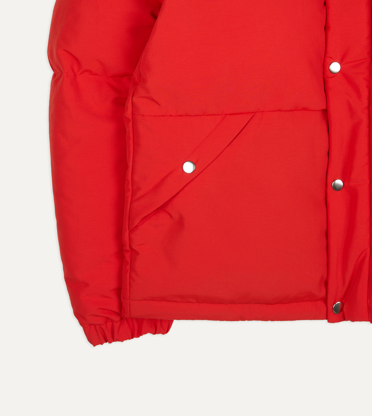 Red Cotton-Nylon Down Jacket