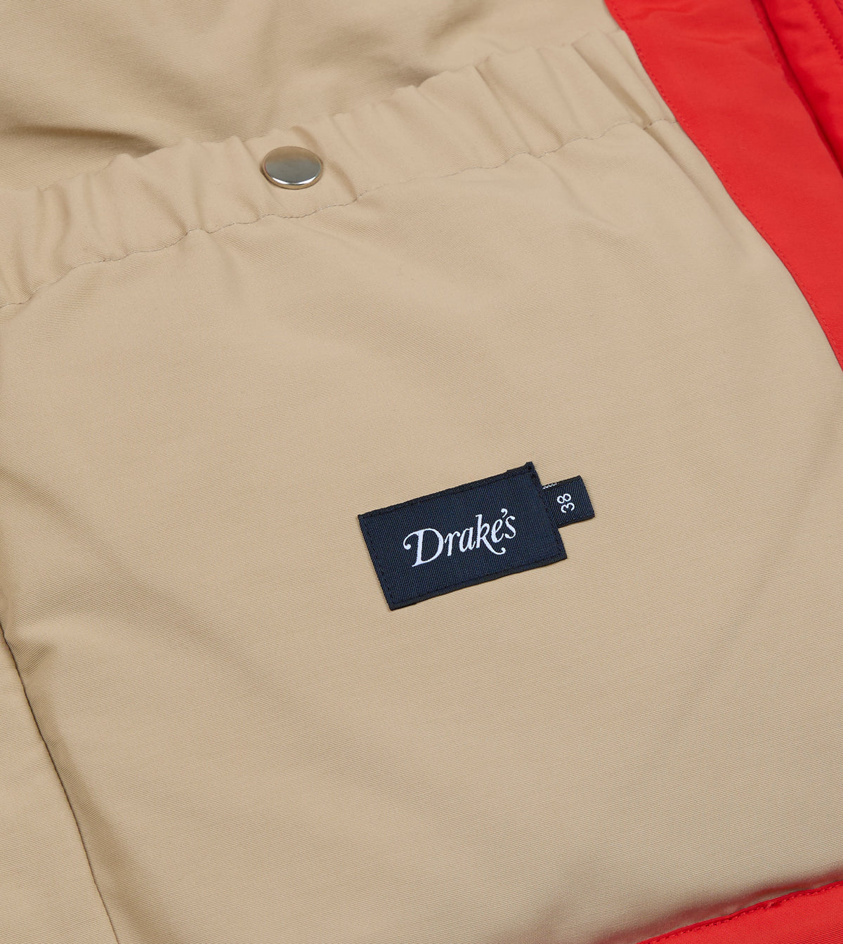 Red Cotton-Nylon Down Jacket
