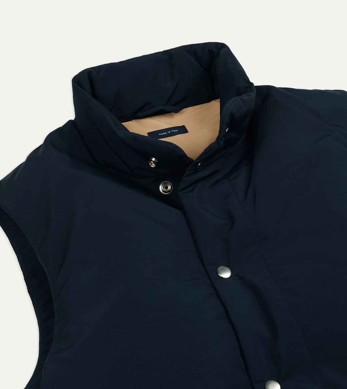 Navy Cotton-Nylon Down Vest