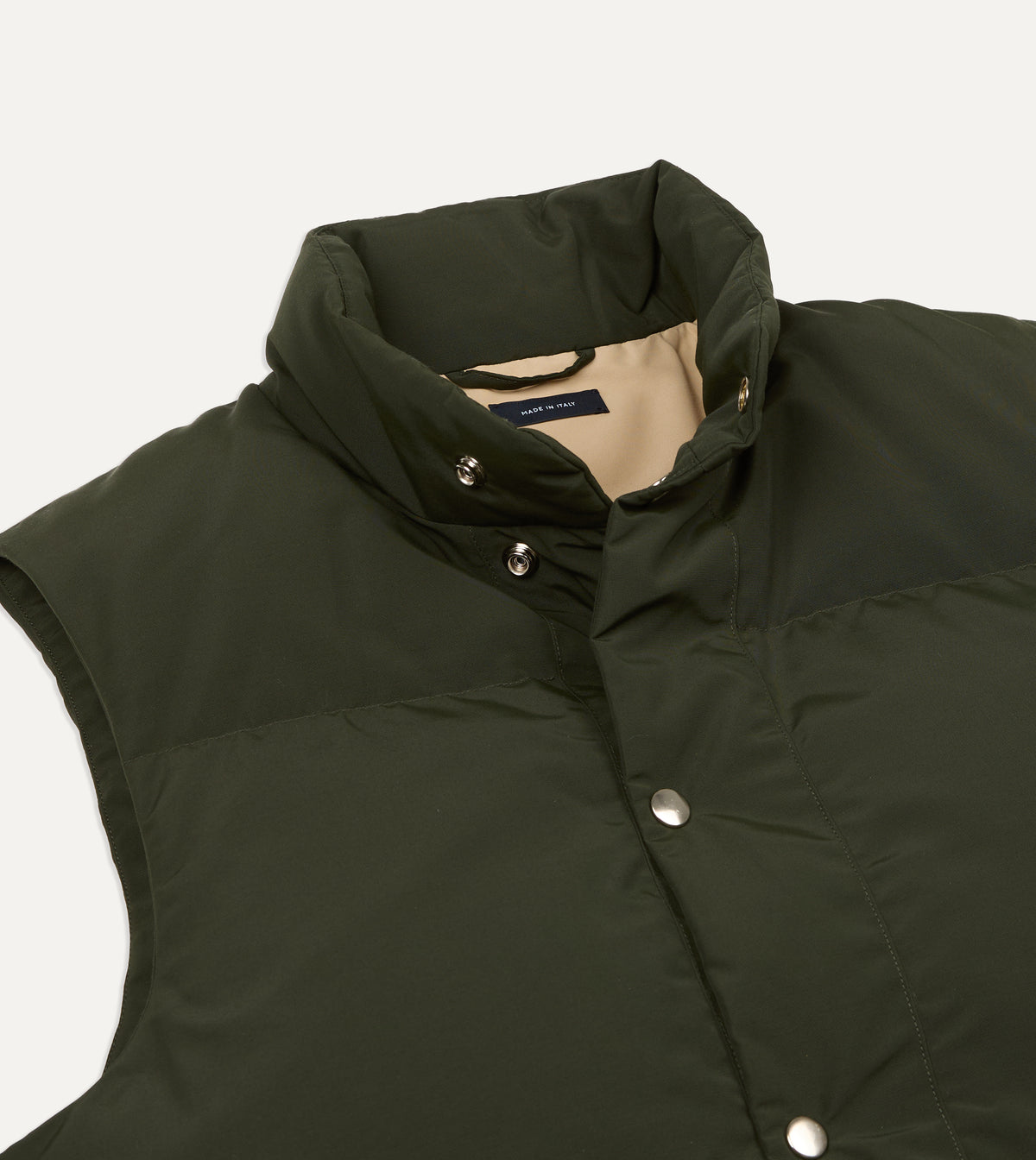 Olive Cotton-Nylon Down Vest