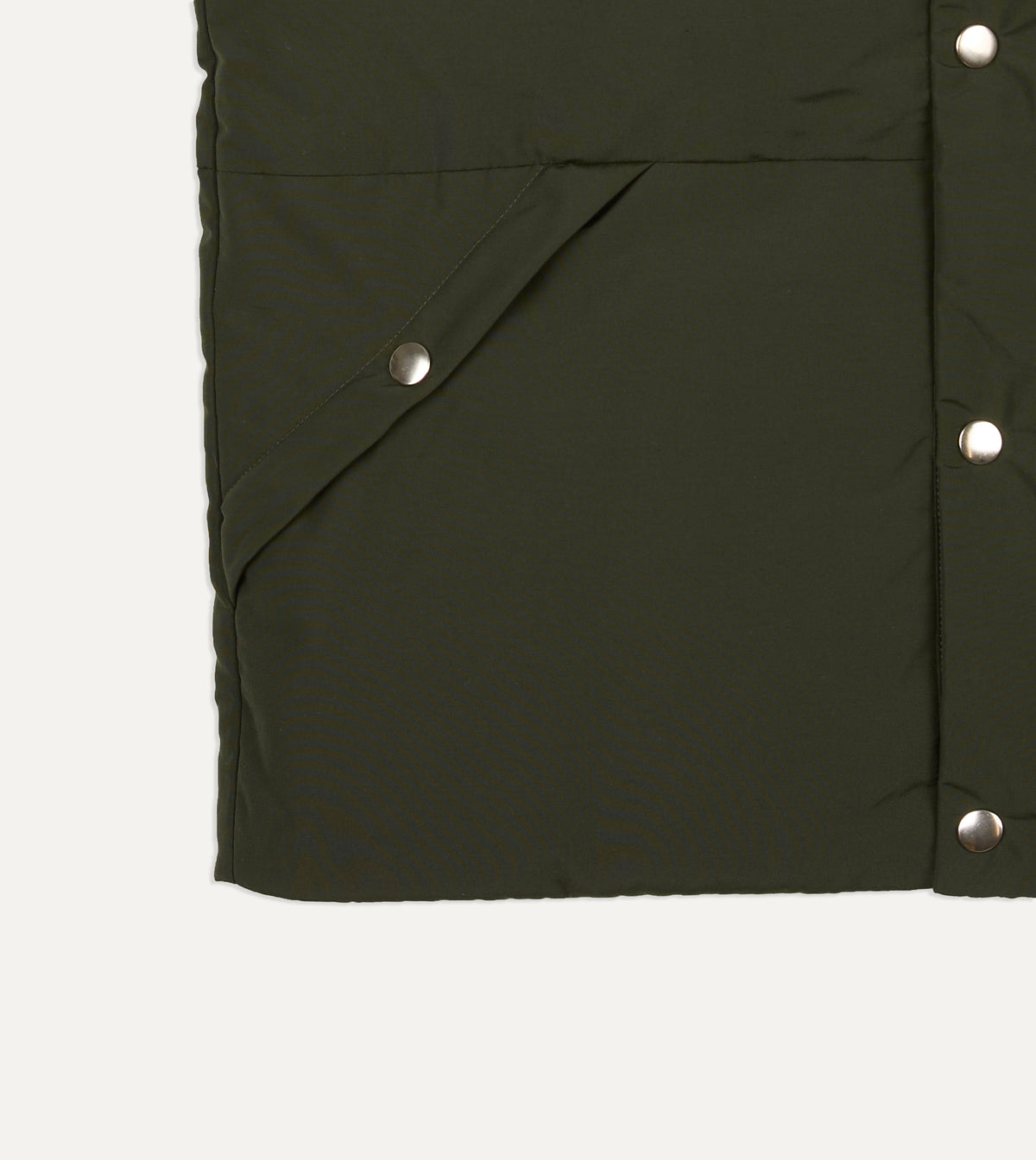 Olive Cotton-Nylon Down Vest