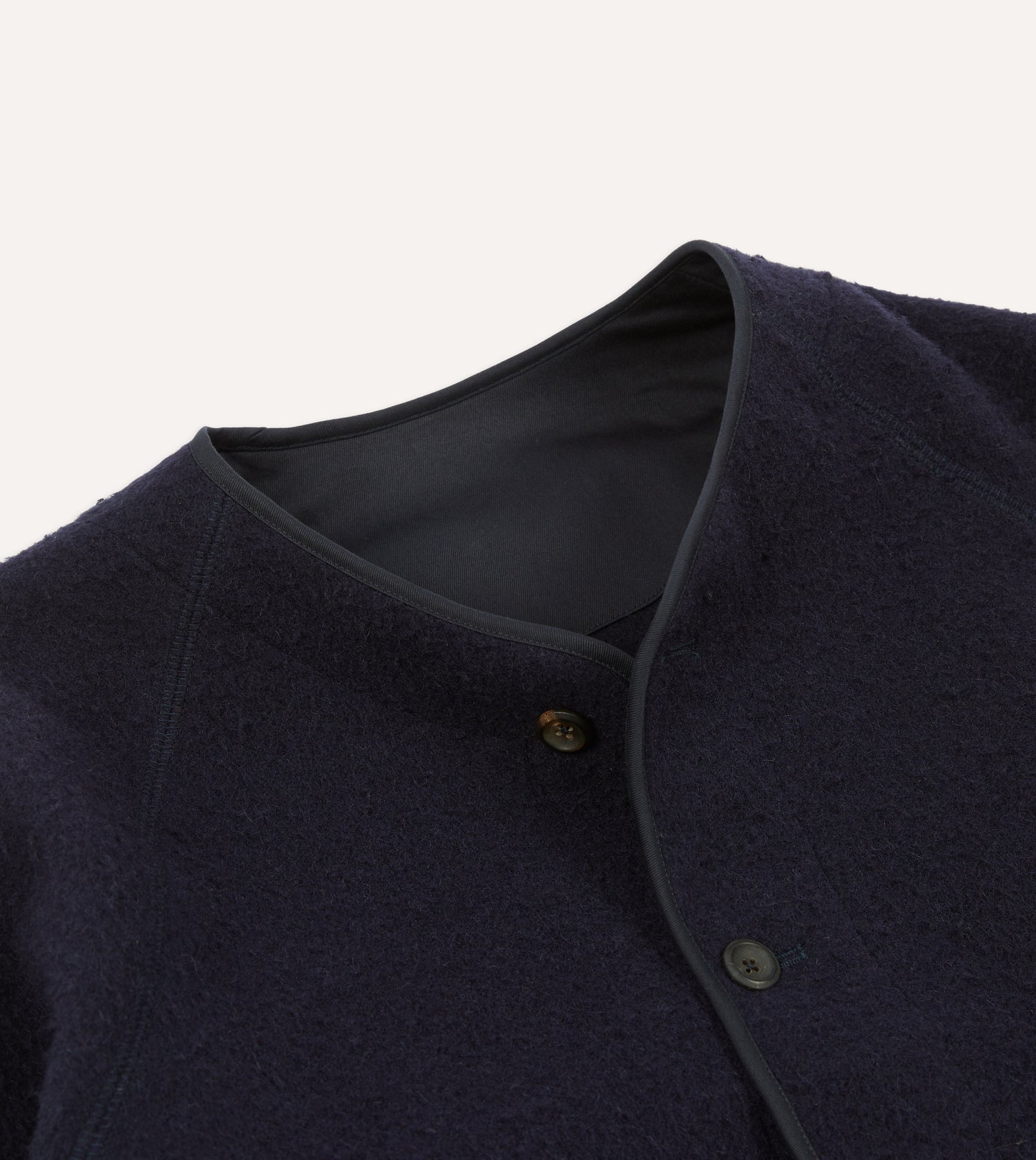 Navy Casentino Wool Cardigan