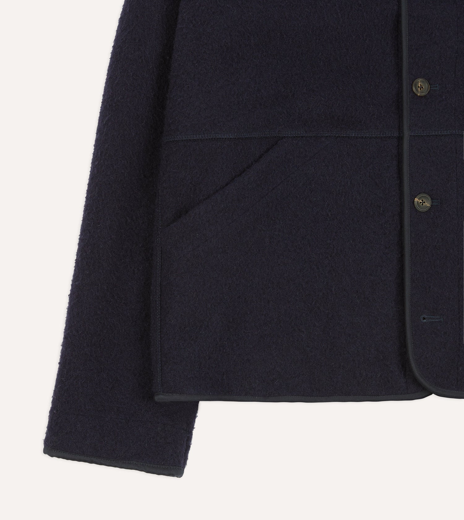 Navy Casentino Wool Cardigan