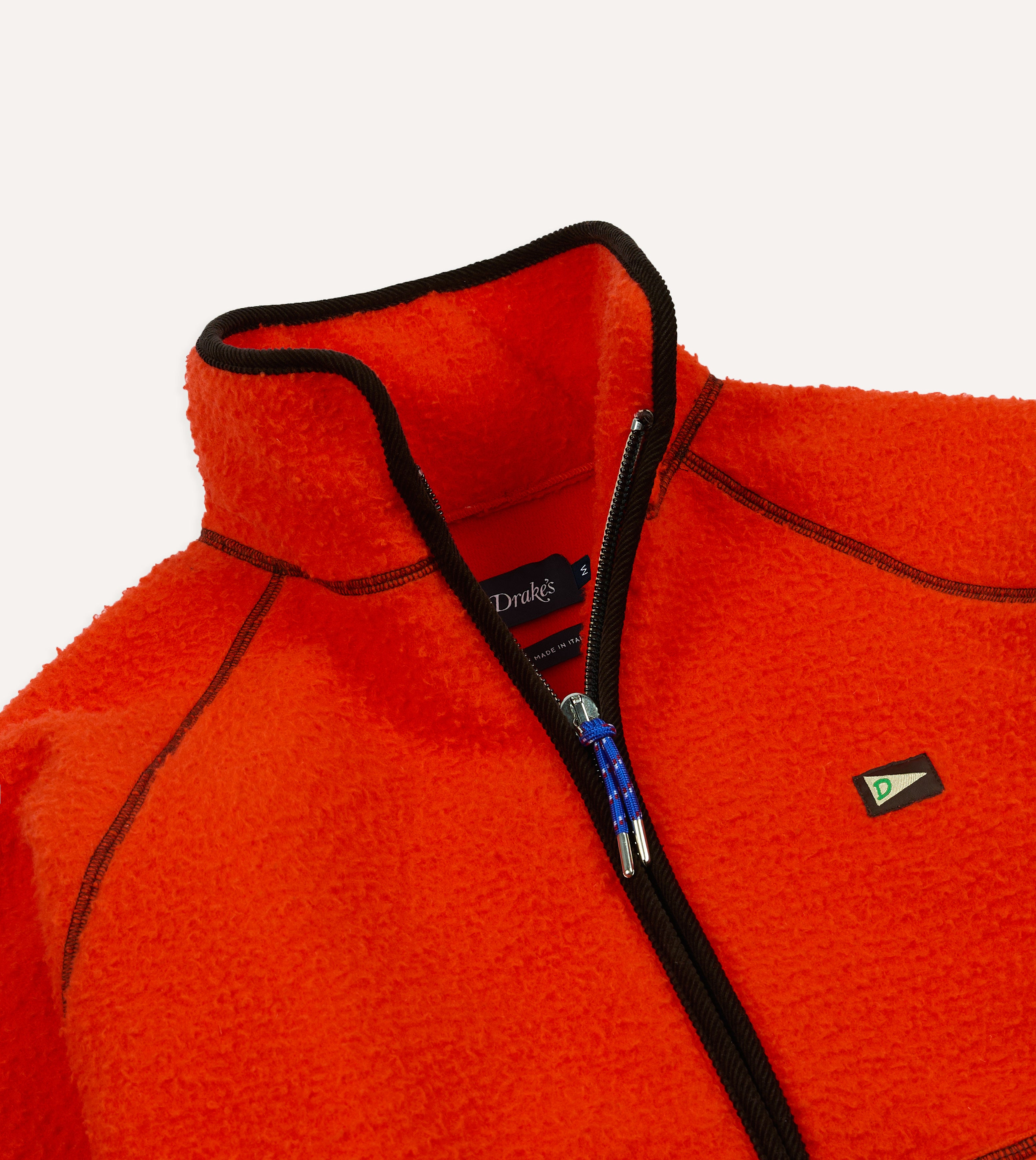 Orange Casentino Wool Half-Zip Pullover Fleece – Drakes US