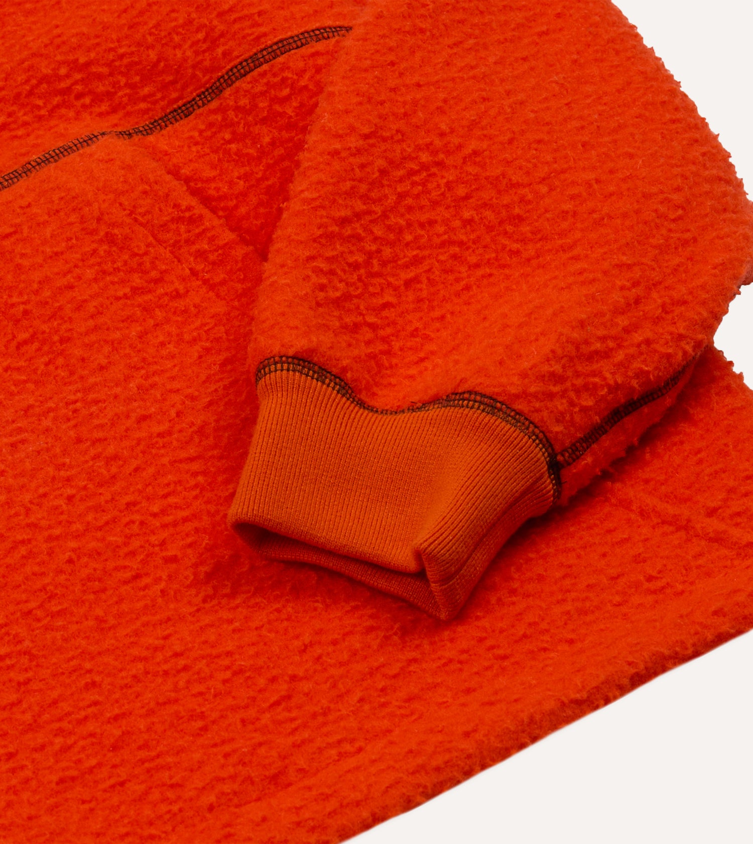 Orange Casentino Wool Half-Zip Pullover Fleece