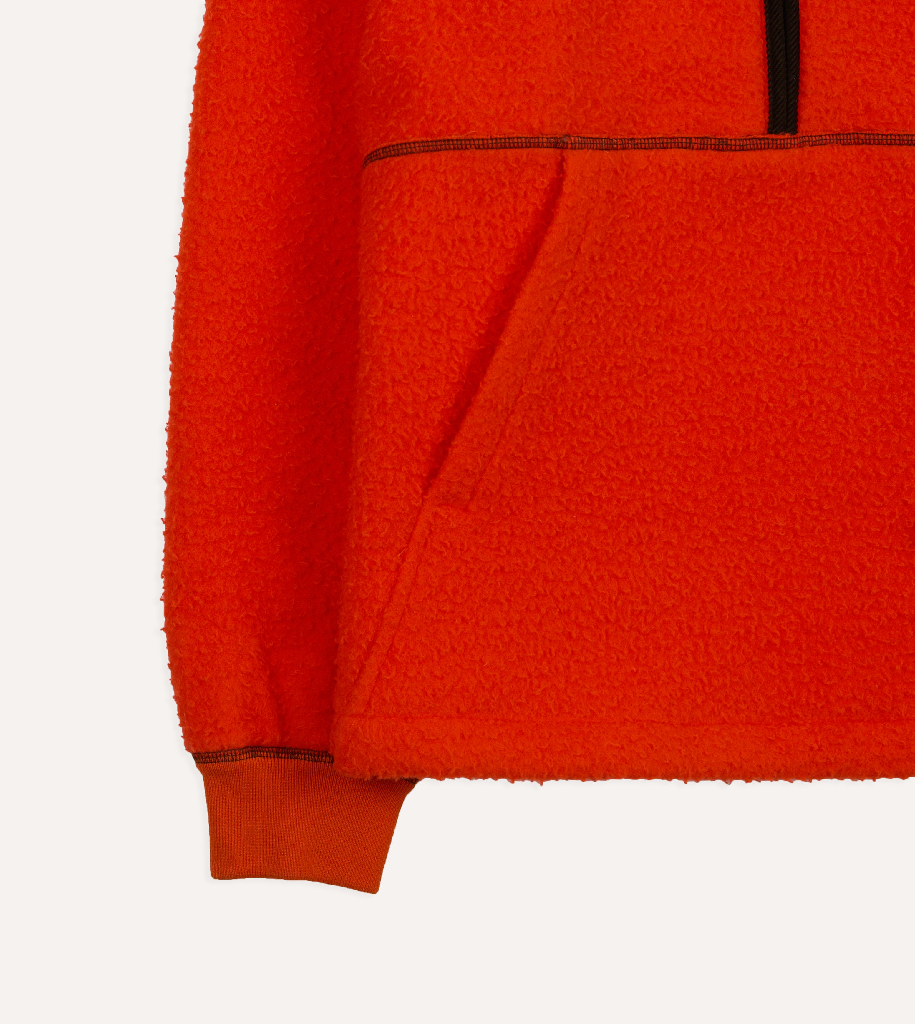Orange Casentino Wool Half-Zip Pullover Fleece – Drakes US