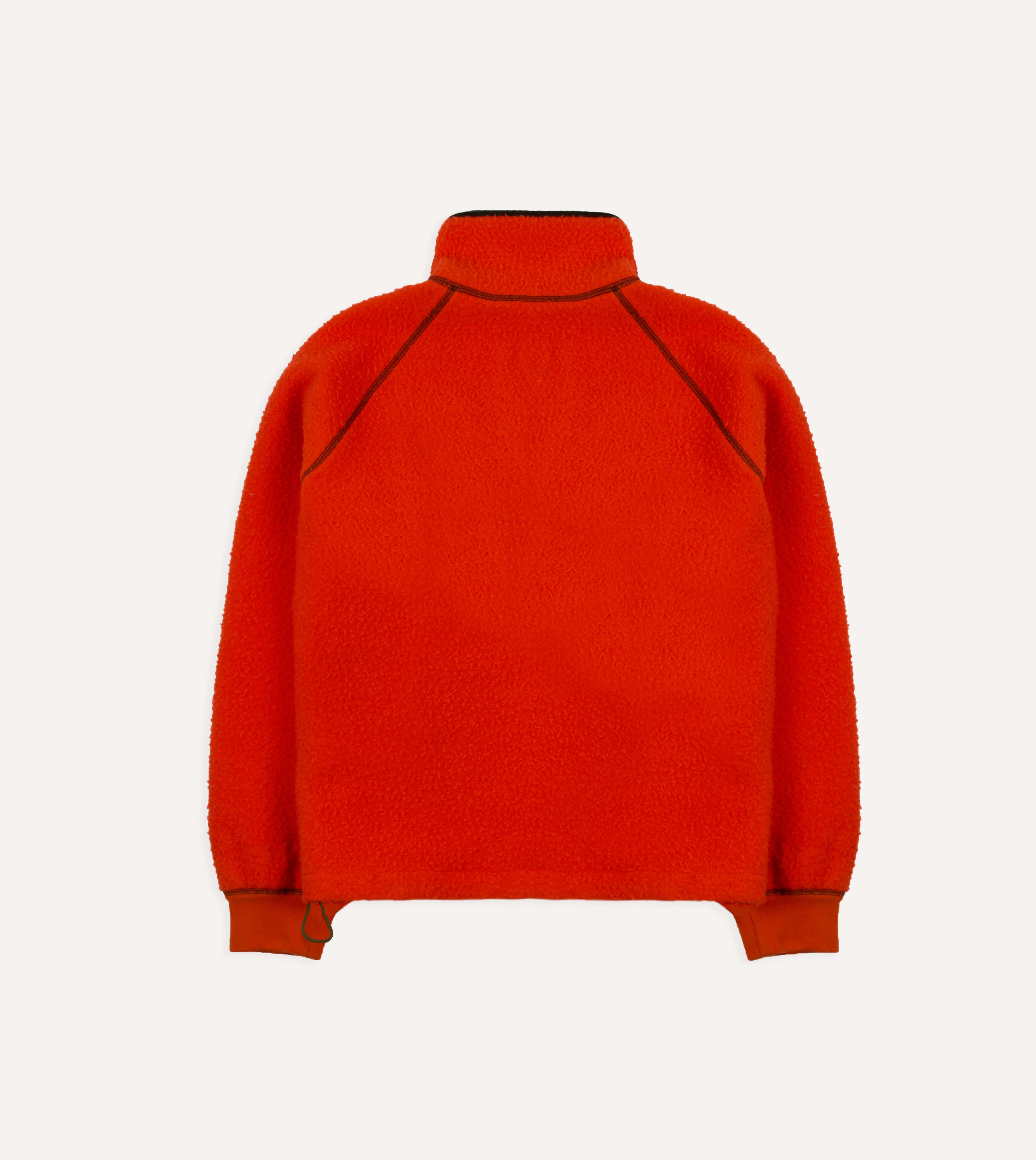 Orange Casentino Wool Half-Zip Pullover Fleece