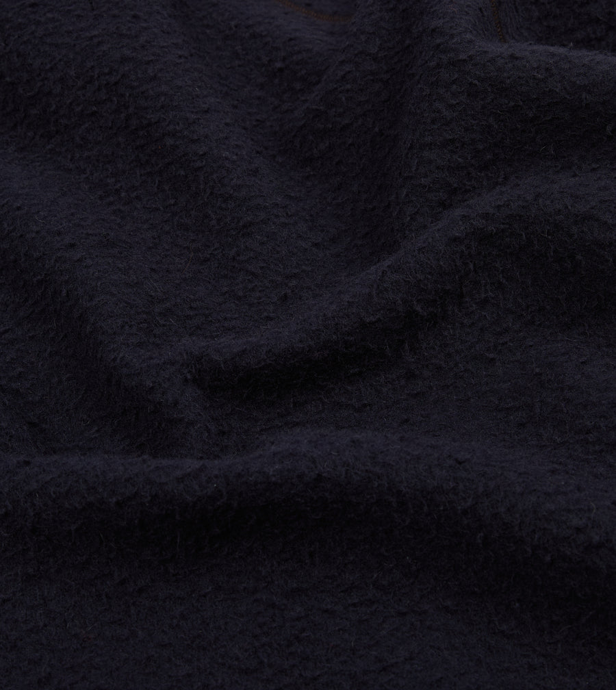 Navy Casentino Wool Half-Zip Pullover Fleece