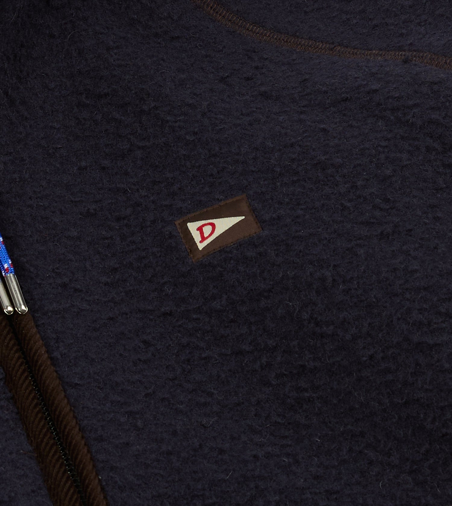 Navy Casentino Wool Half-Zip Pullover Fleece