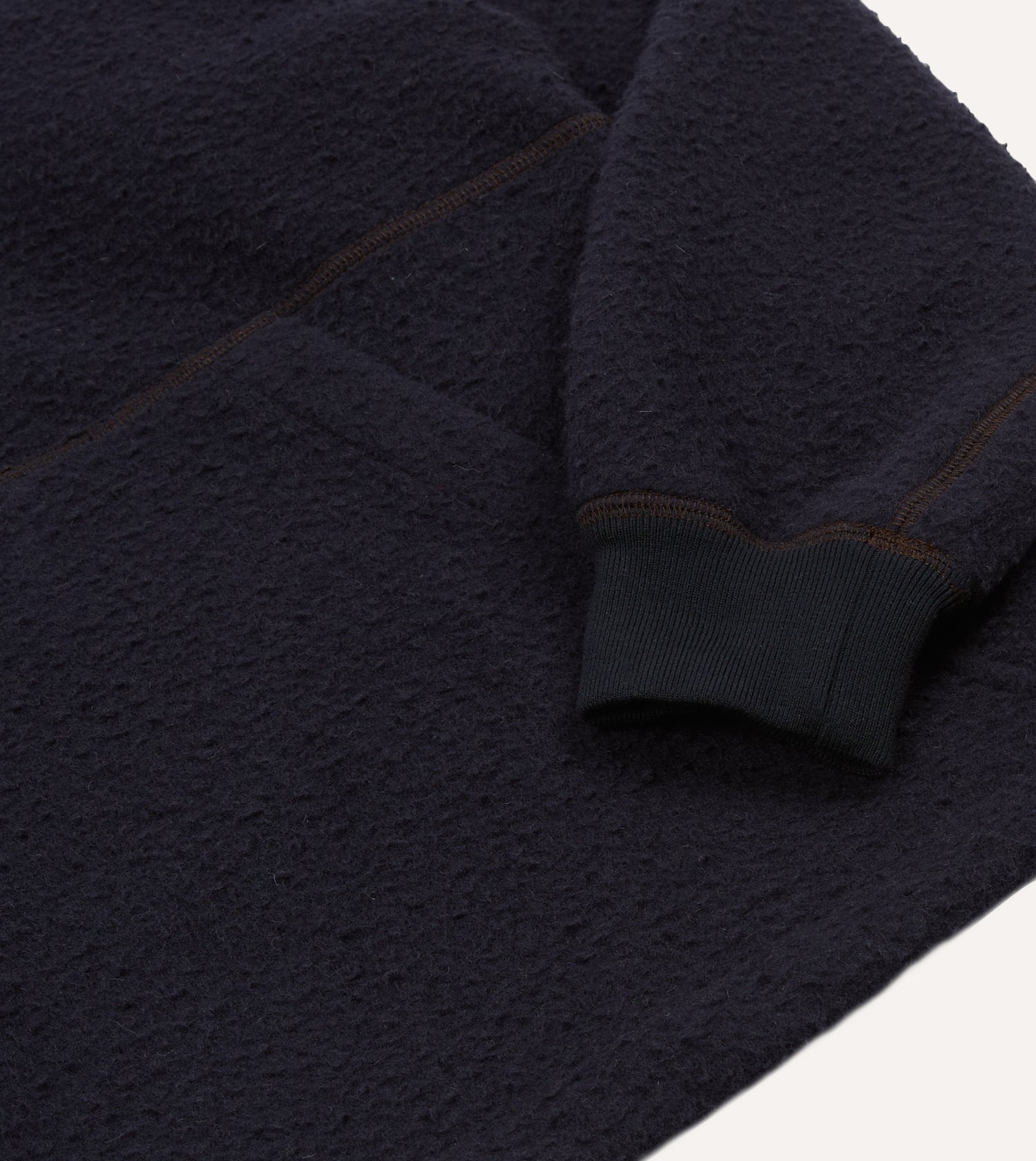 Navy Casentino Wool Half-Zip Pullover Fleece