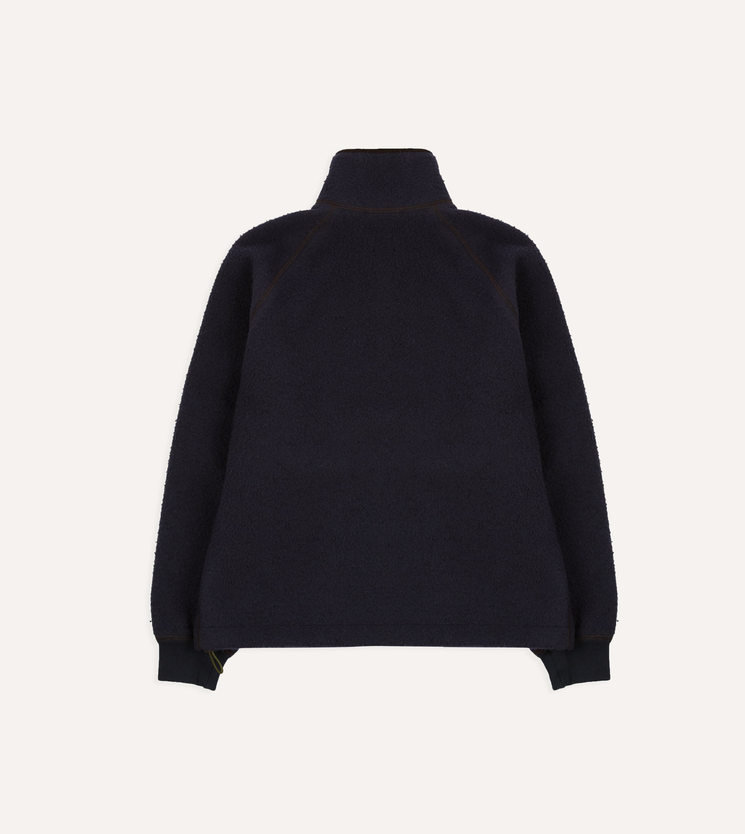 Navy Casentino Wool Half-Zip Pullover Fleece