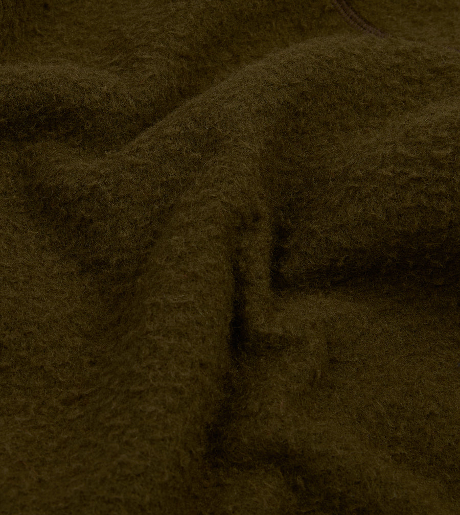 Olive Casentino Wool Half-Zip Pullover Fleece