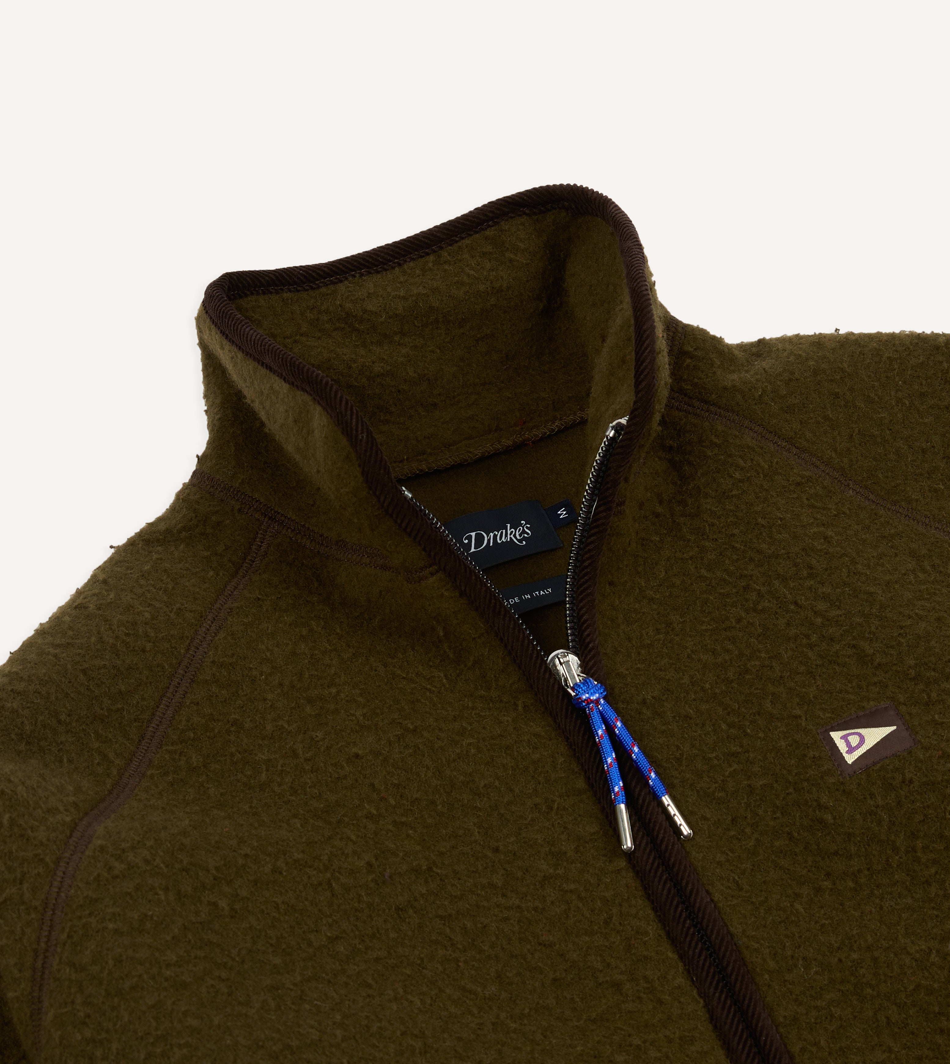 Olive Casentino Wool Half-Zip Pullover Fleece – Drakes US