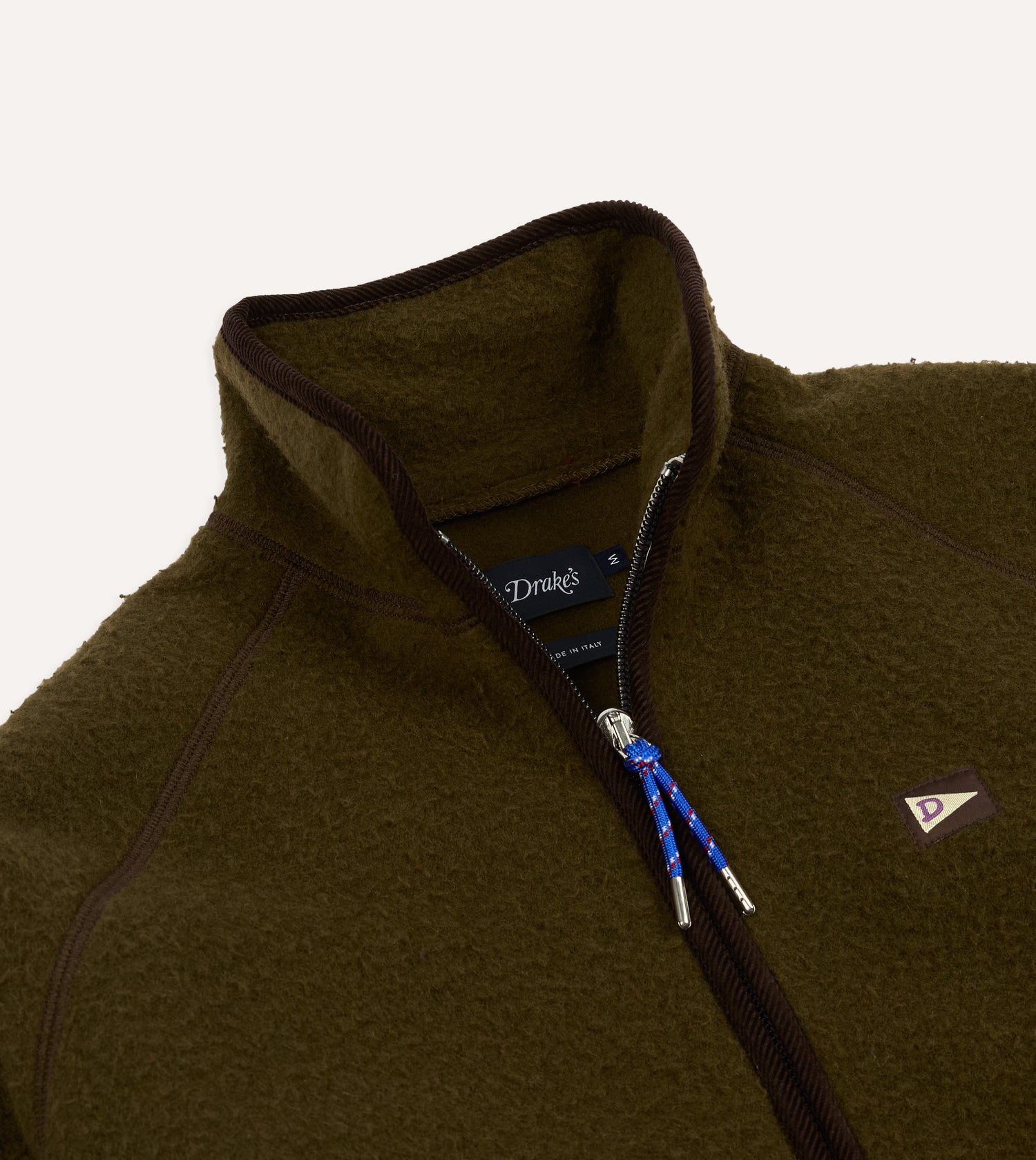 Olive Casentino Wool Half-Zip Pullover Fleece