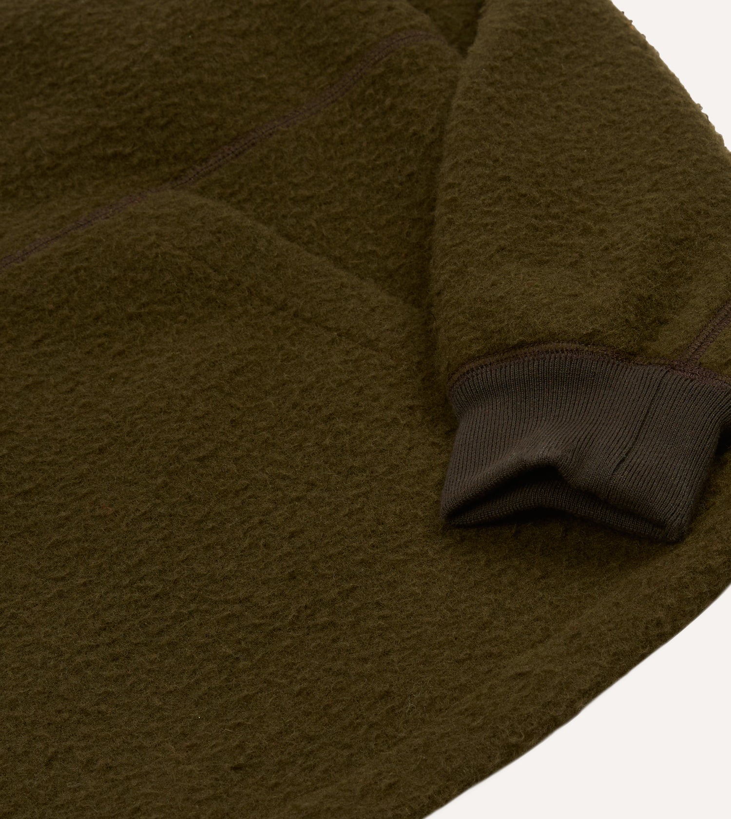 Olive Casentino Wool Half-Zip Pullover Fleece