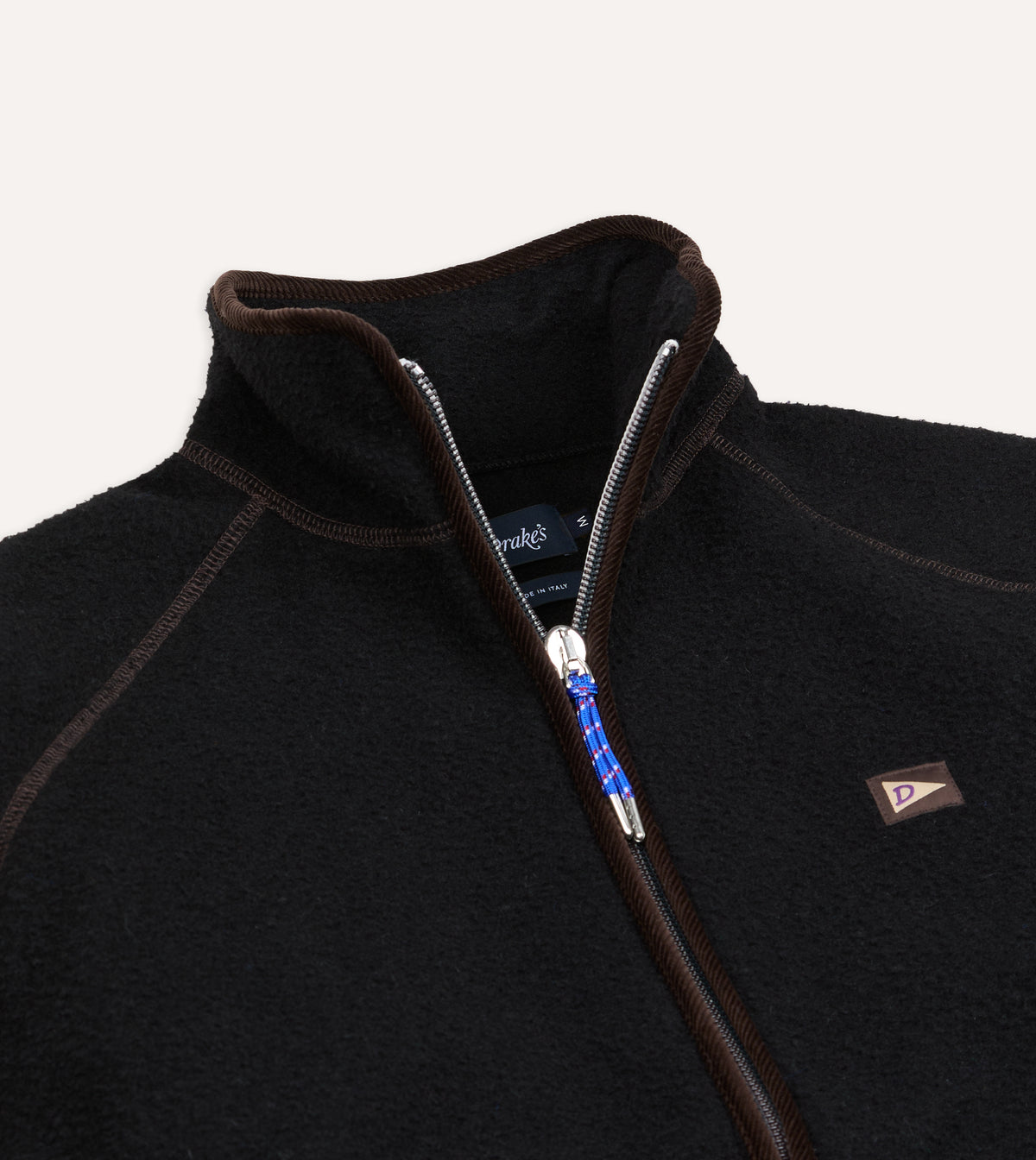 Black Casentino Wool Half-Zip Pullover Fleece