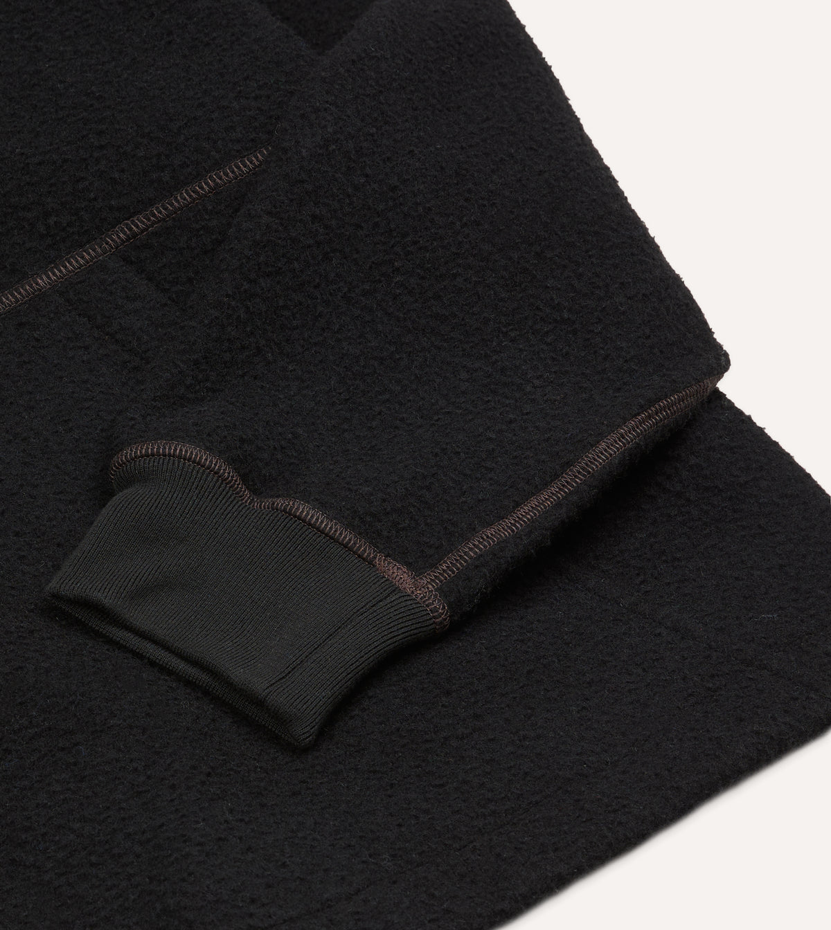Black Casentino Wool Half-Zip Pullover Fleece