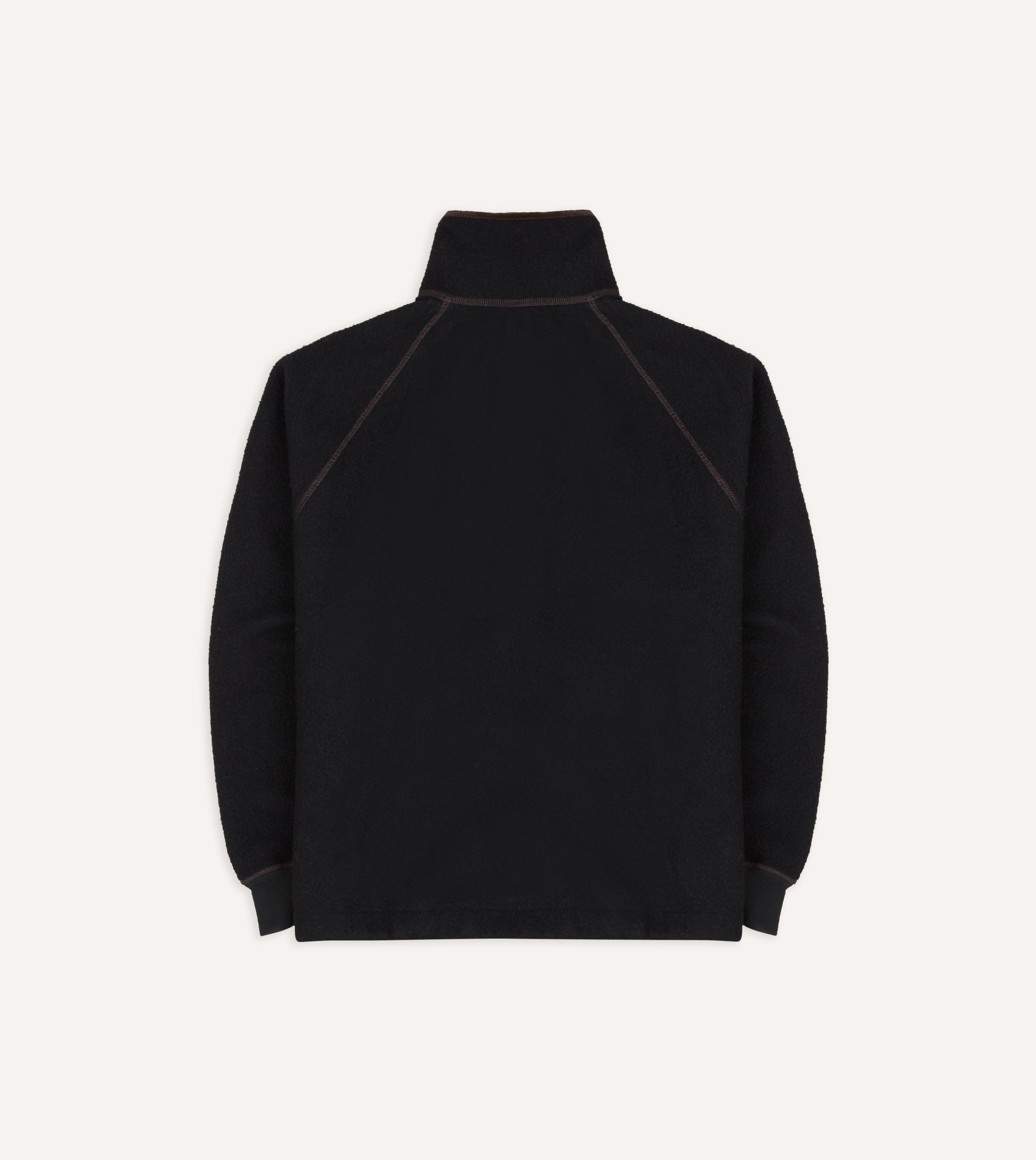 Black Casentino Wool Half-Zip Pullover Fleece – Drakes US