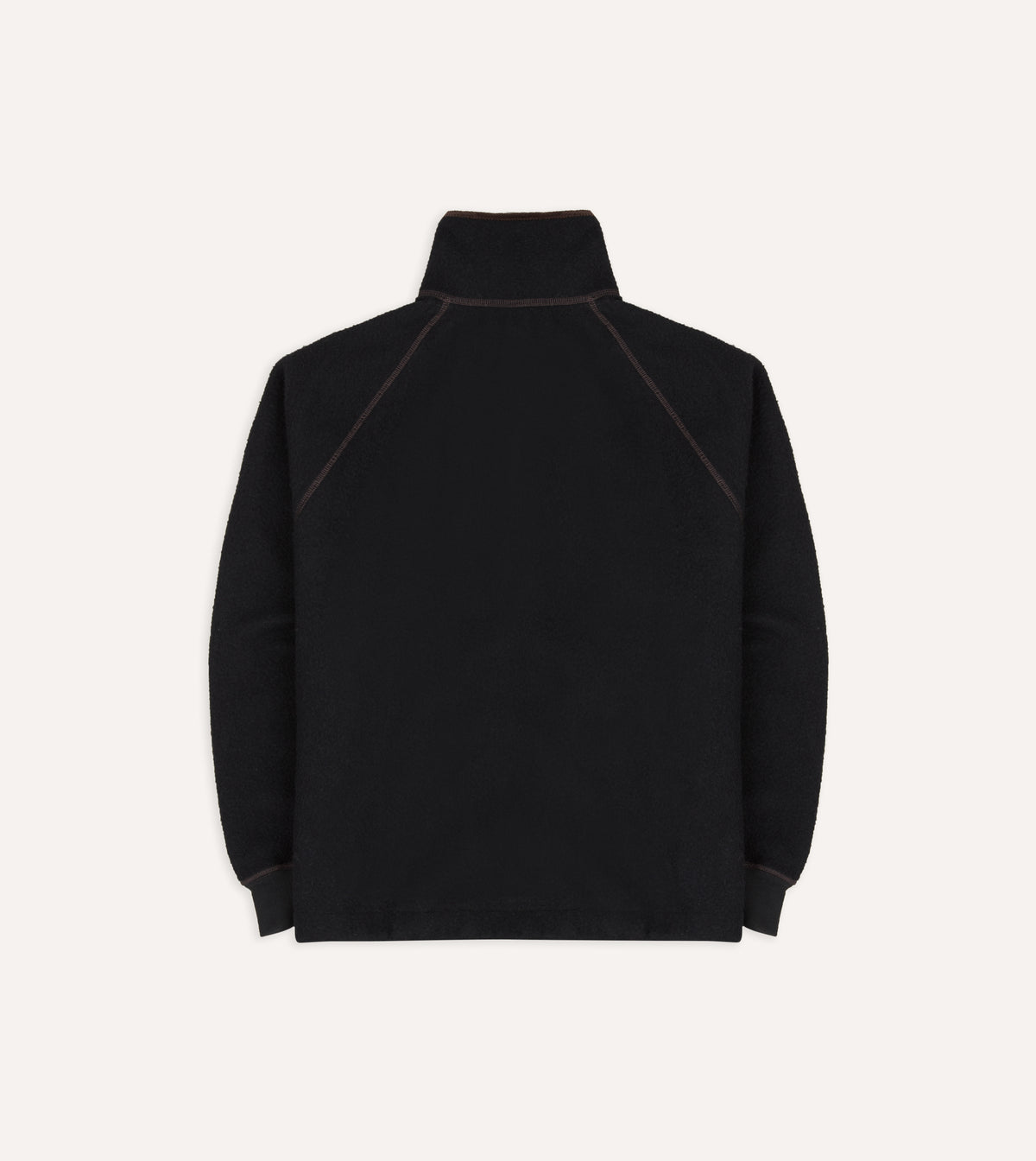 Black Casentino Wool Half-Zip Pullover Fleece