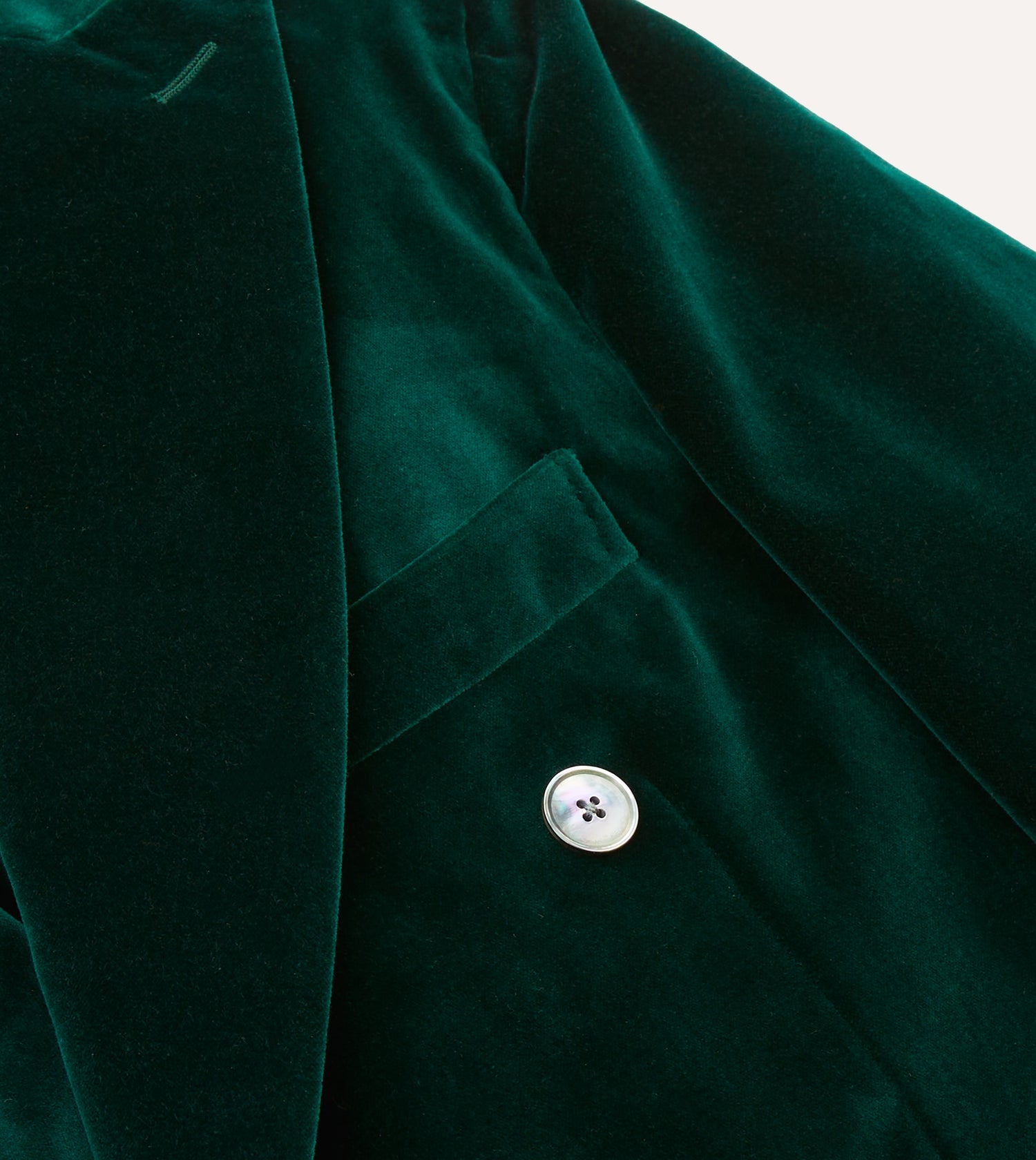 Green Velvet Double-Breasted Tailored Jacket