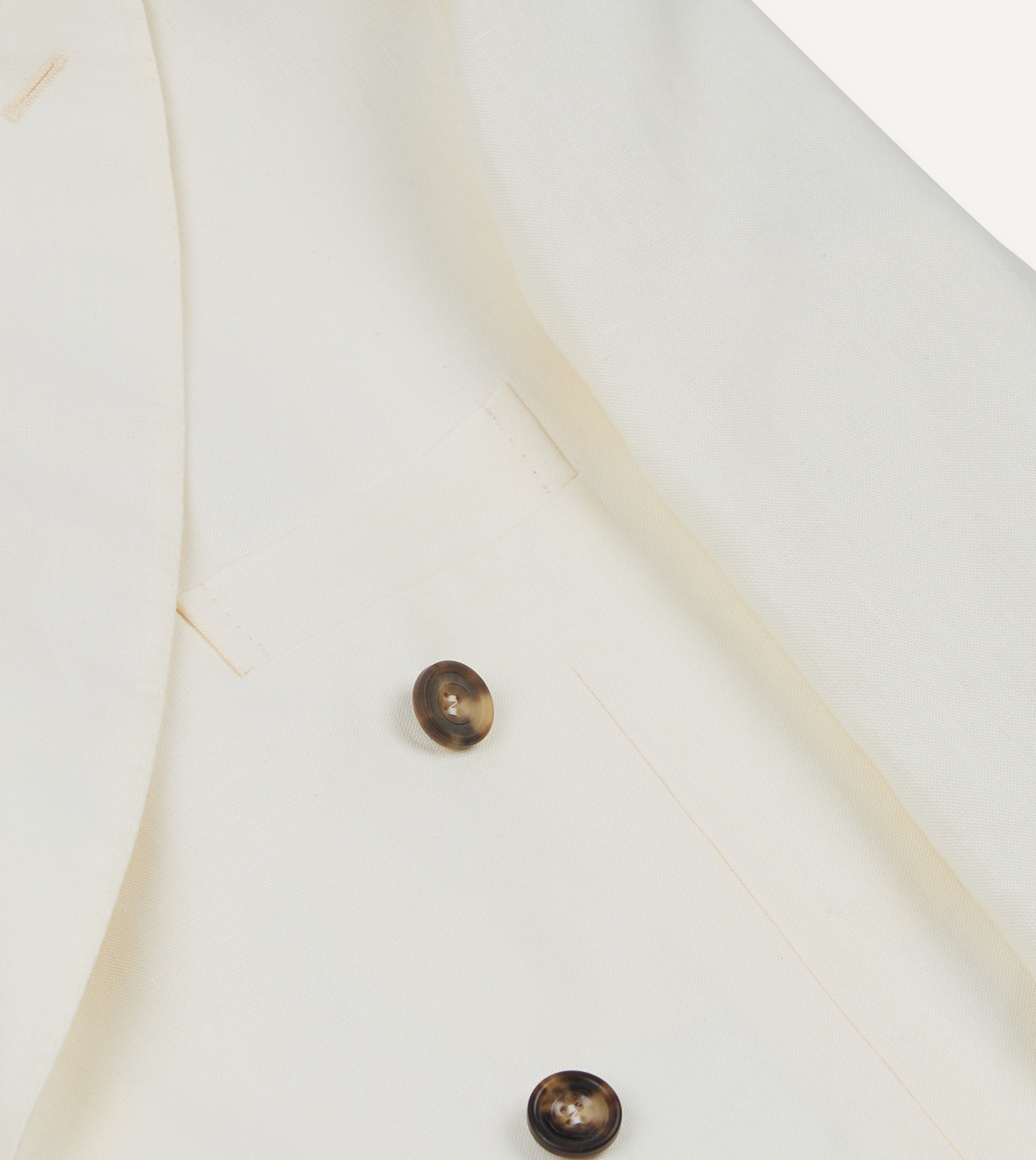 Ecru Linen Double-Breasted Tailored Jacket – Drakes US